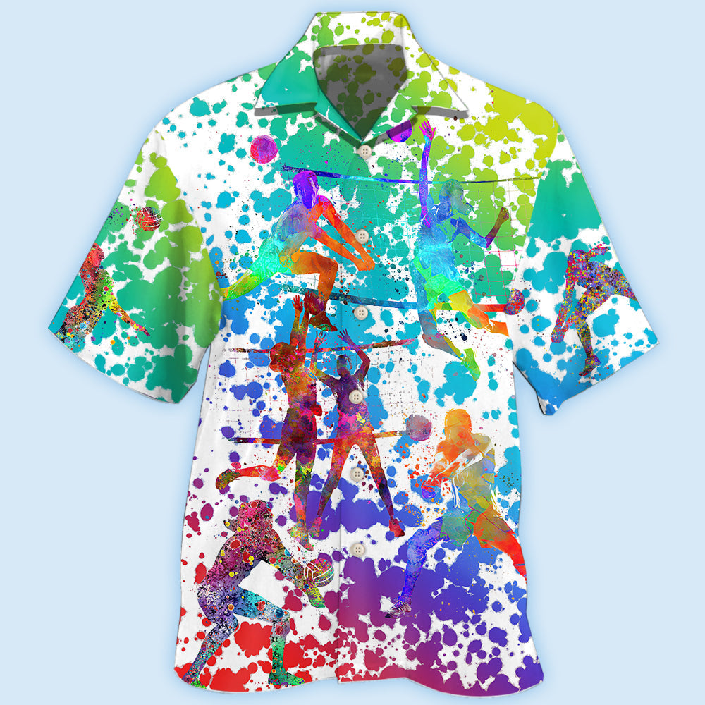 Volleyball Colorful Painting - Hawaiian Shirt