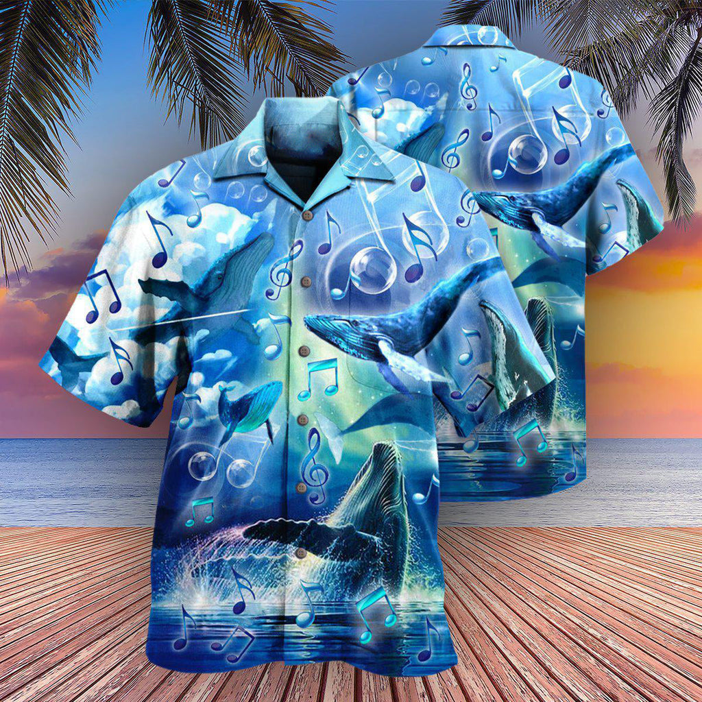 Whale Dancing In The Melody Of The Blue Sea - Hawaiian Shirt