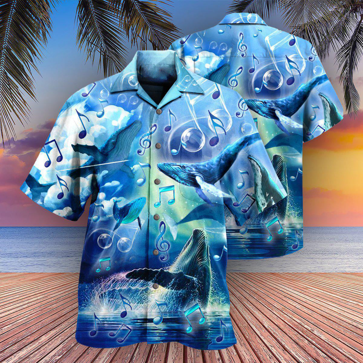 Whale Dancing In The Melody Of The Blue Sea - Hawaiian Shirt