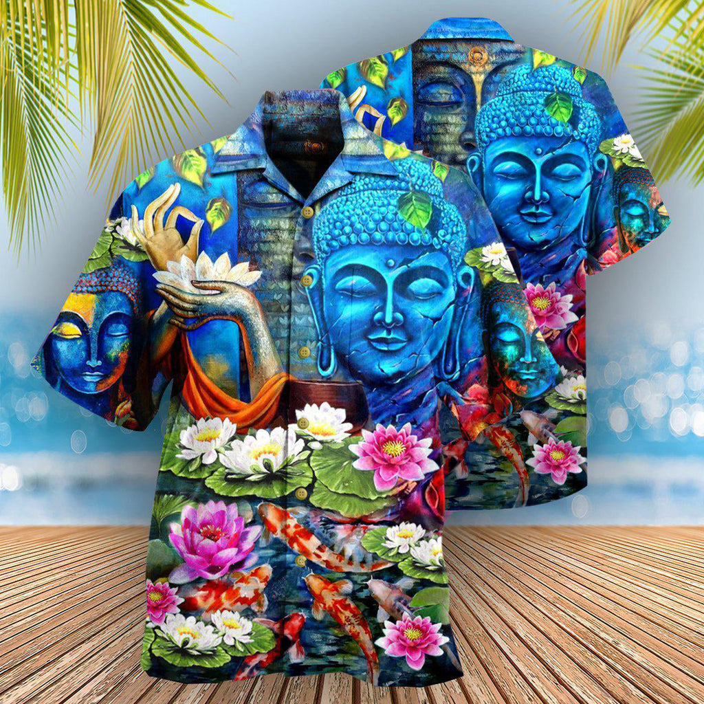 Buddha What You Think You Become With Flowers - Hawaiian Shirt