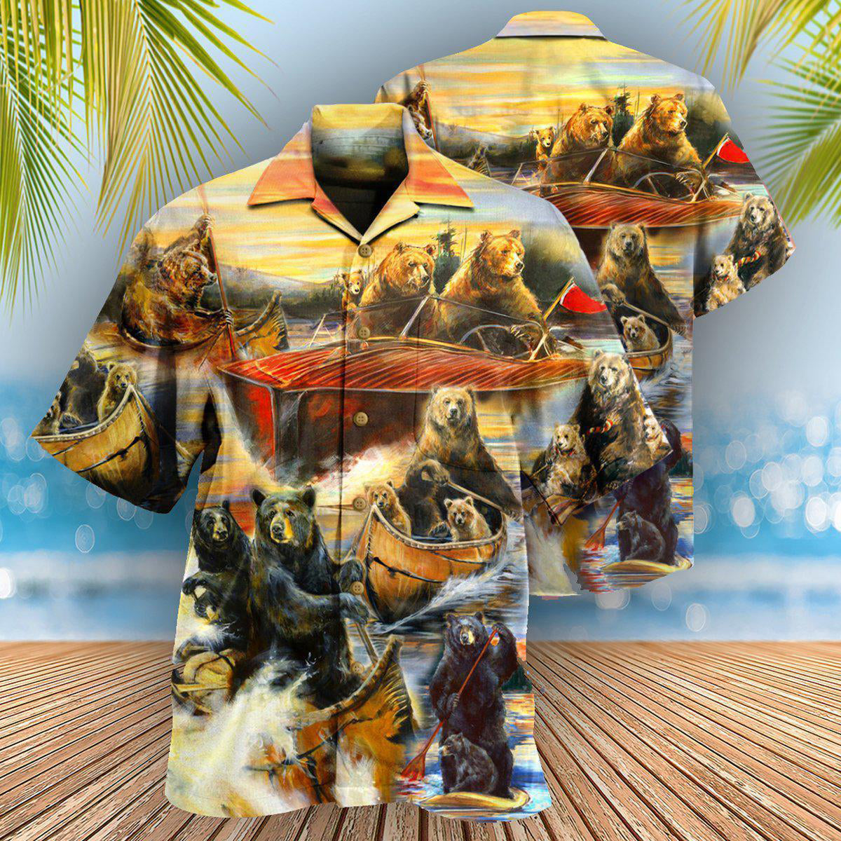 Bear Whatever Floats Your Boats And Win - Hawaiian Shirt