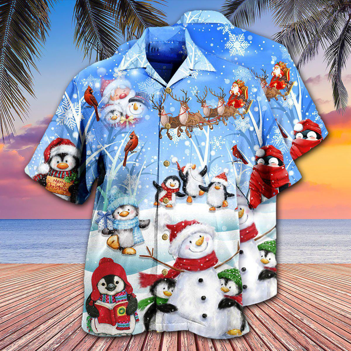 Snowman Wishing You A Little Cuteness - Hawaiian Shirt