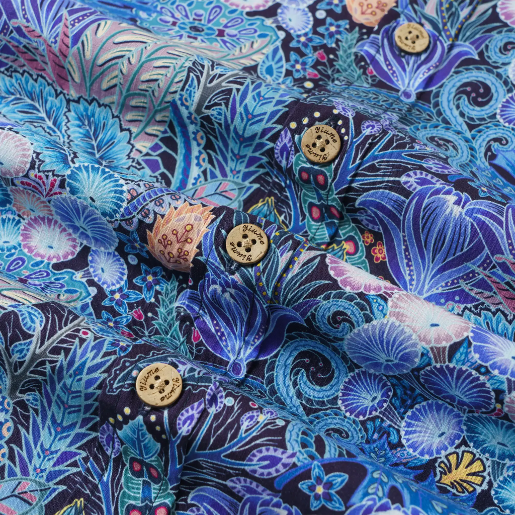 Men's Hawaiian Shirt Floral Pattern Series 2 Print Cotton Button-down Short Sleeve Aloha Shirt By Sun