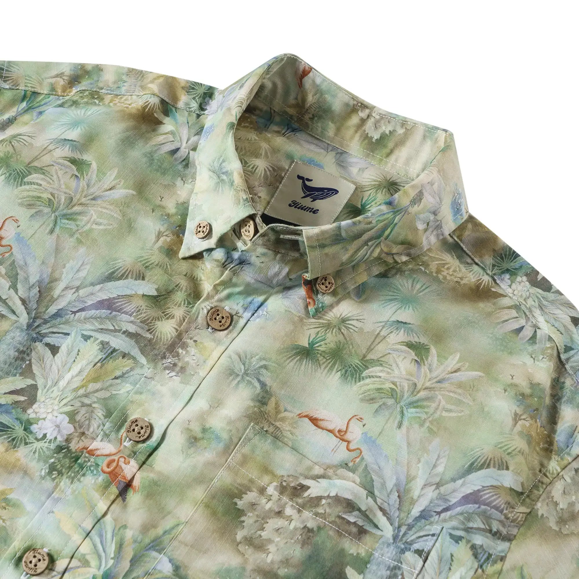 Tropical Hawaiian Shirt For Men Exotic Charm Print Cotton Button-down Short Sleeve Aloha Shirt By Sylvia