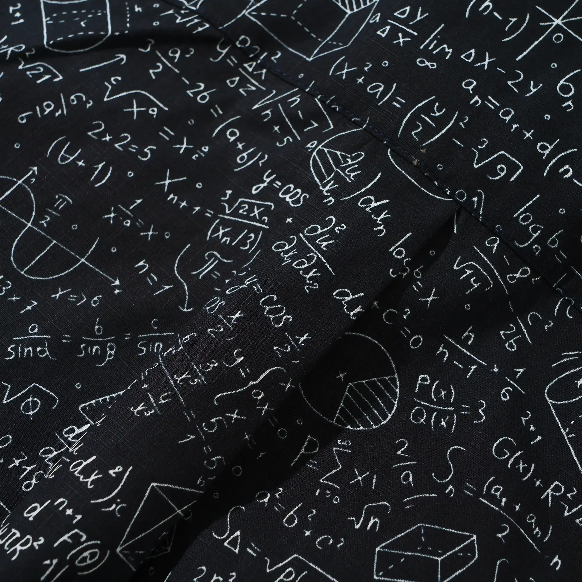 Geek Chic Men's Hawaiian Shirt Short Sleeve Button-down 100% Cotton Black Aloha The Problem Solver Math Formula Physics Equation Science Chalkboard By Yana