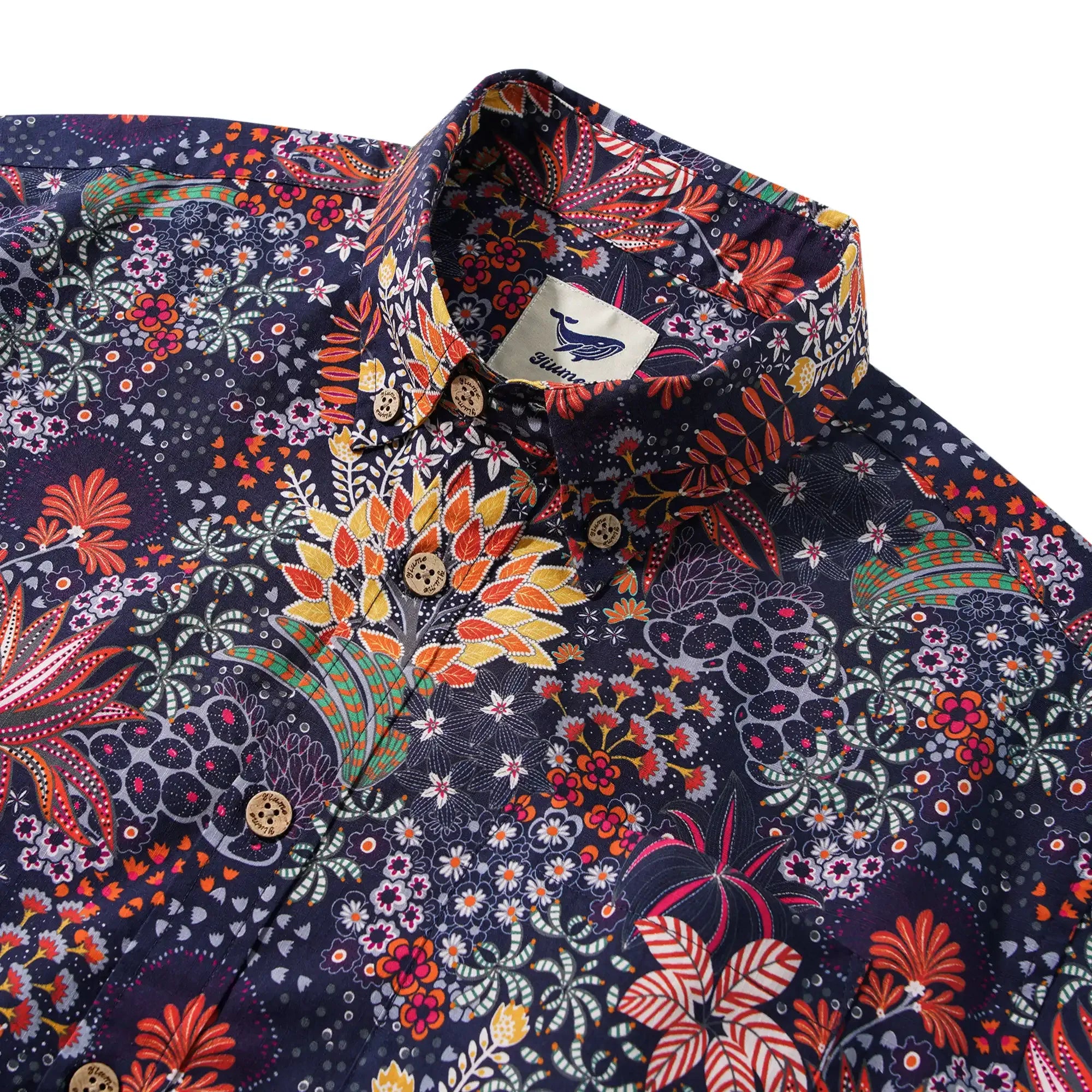 1950s Tropical Hawaiian Shirt For Men Print Short Sleeve 100% Cotton Red Shirt Aloha Quirky Plants By Sylvia