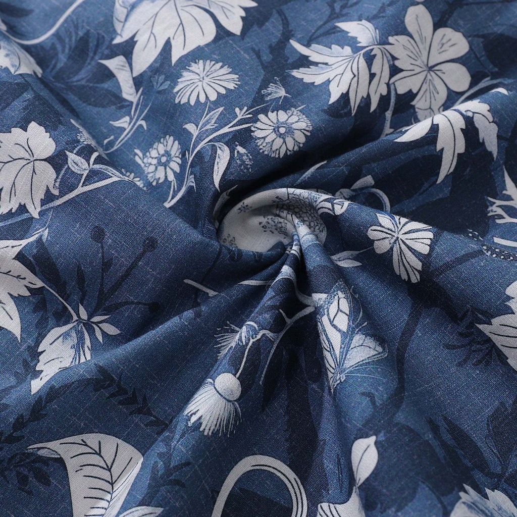 100% Cotton Hawaiian Shirt For Men Porcelain Camp Collar Shirt By Yakima