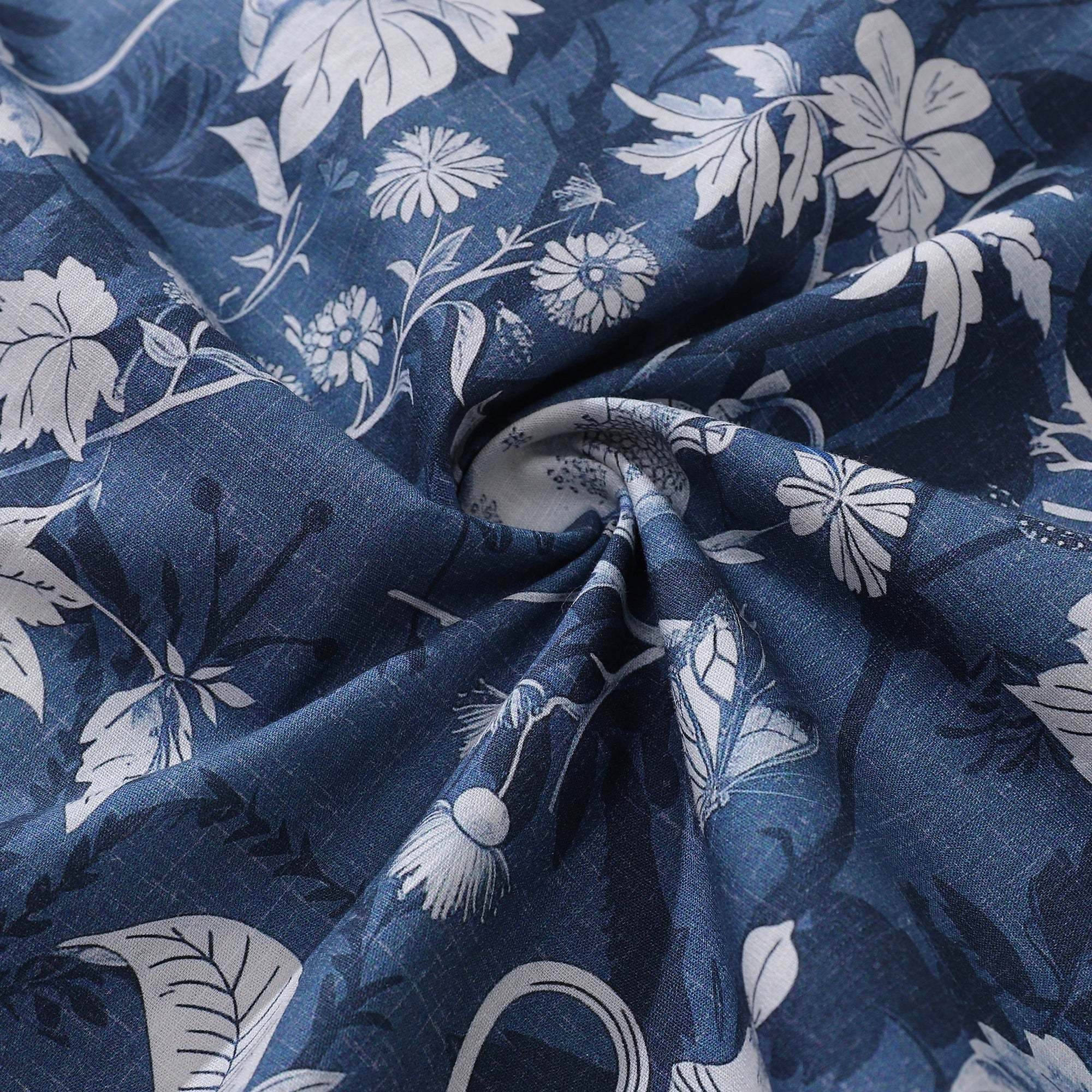 100% Cotton Hawaiian Shirt For Men Porcelain Camp Collar Shirt By Yakima