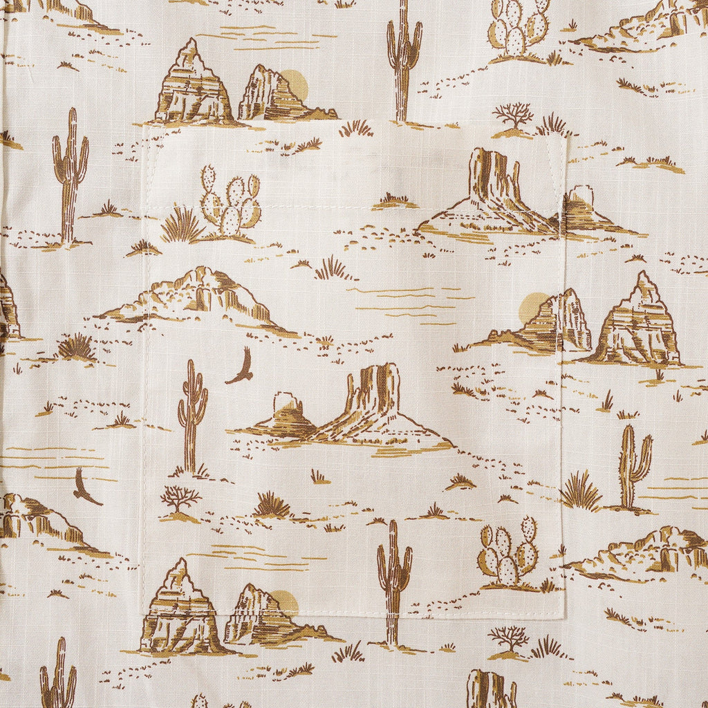 Men's Hawaiian Shirt Short Sleeve Button-down 100% Cotton Yellow Aloha Western Desert Landscape By Hufton Studio Limited By Hufton Studio - Fleur Crawford