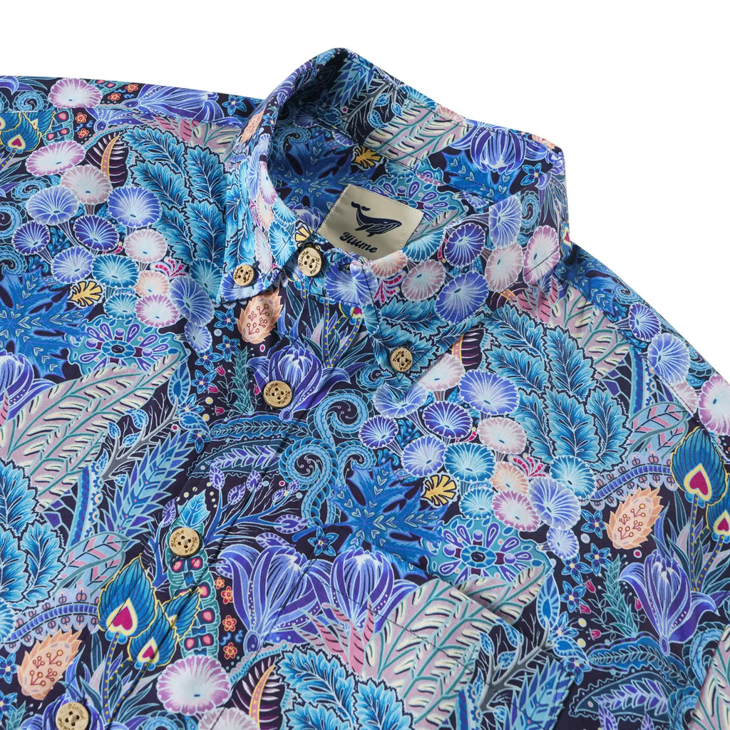 Men's Hawaiian Shirt Floral Pattern Series 2 Print Cotton Button-down Short Sleeve Aloha Shirt By Sun