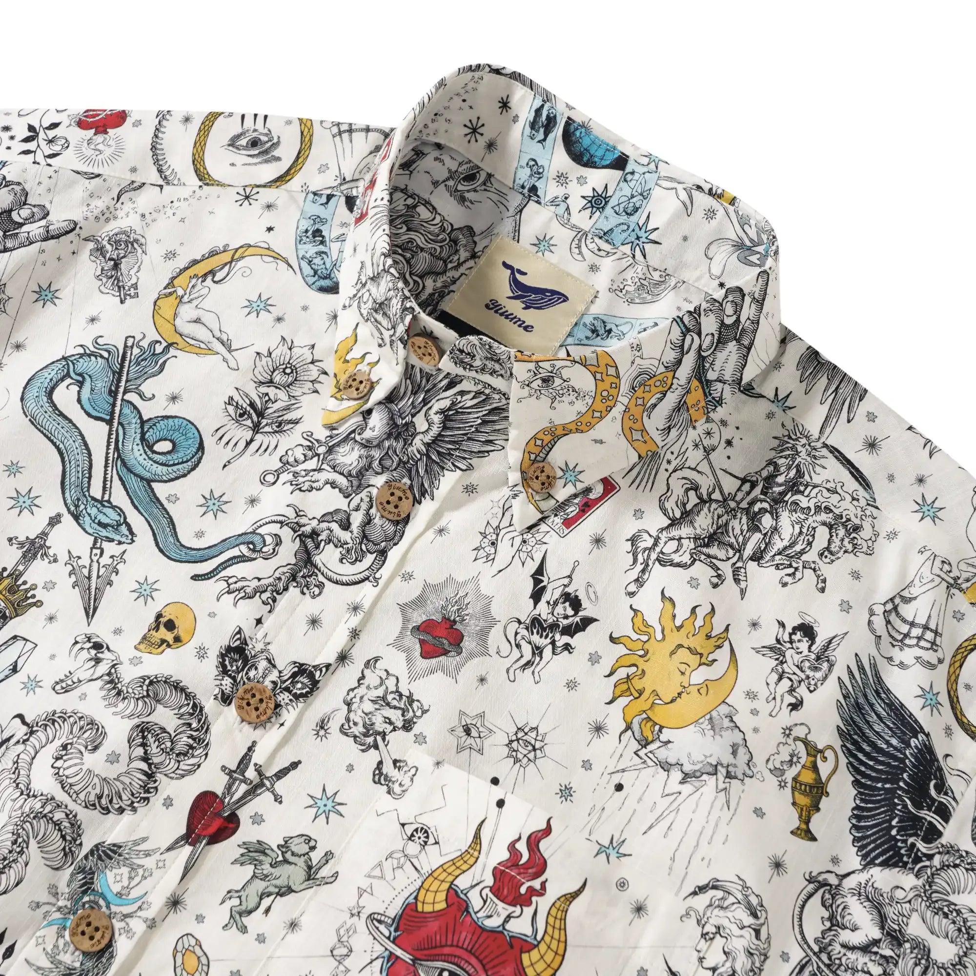 Valentine's Day Gift Men's Hawaiian Shirt Short Sleeve Button-down 100% Cotton White Aloha The Gentle Embrace Of Paradise Unburned By DUDU