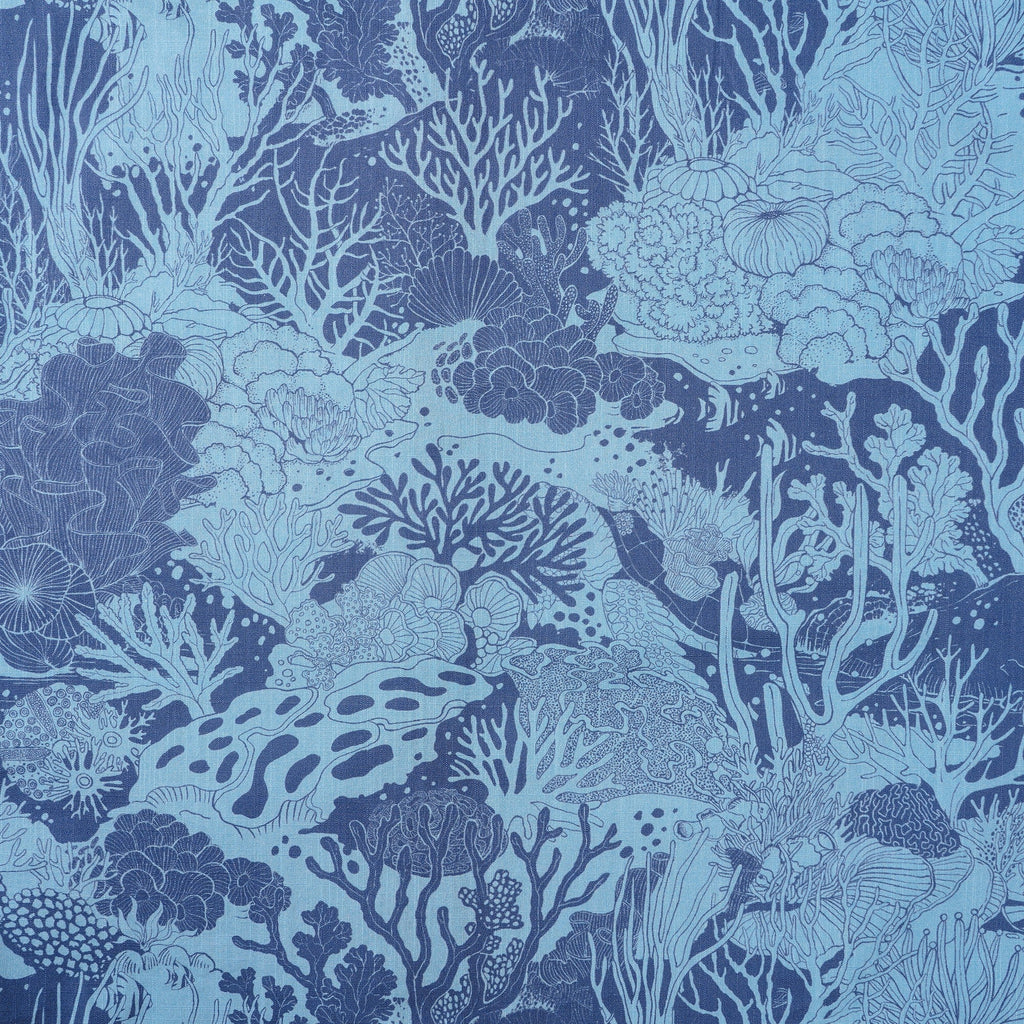 Men's Hawaiian Shirt Short Sleeve Button-down 100% Cotton Blue Aloha Undersea Coral Reef By Zeke