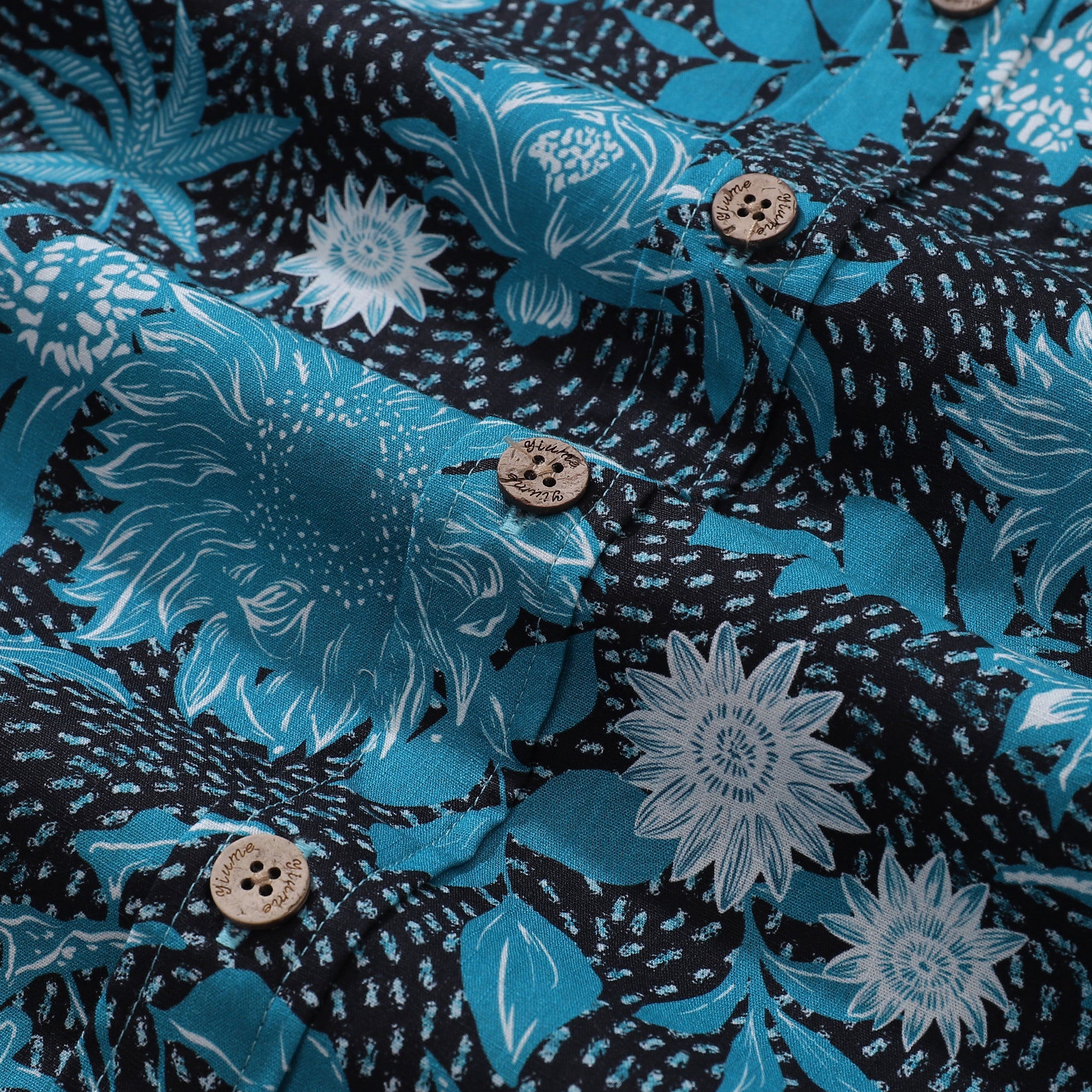 Hawaiian Shirt For Men Sunflower Sea Button-down Shirt Short Sleeve 100% Cotton Shirt By Sherry