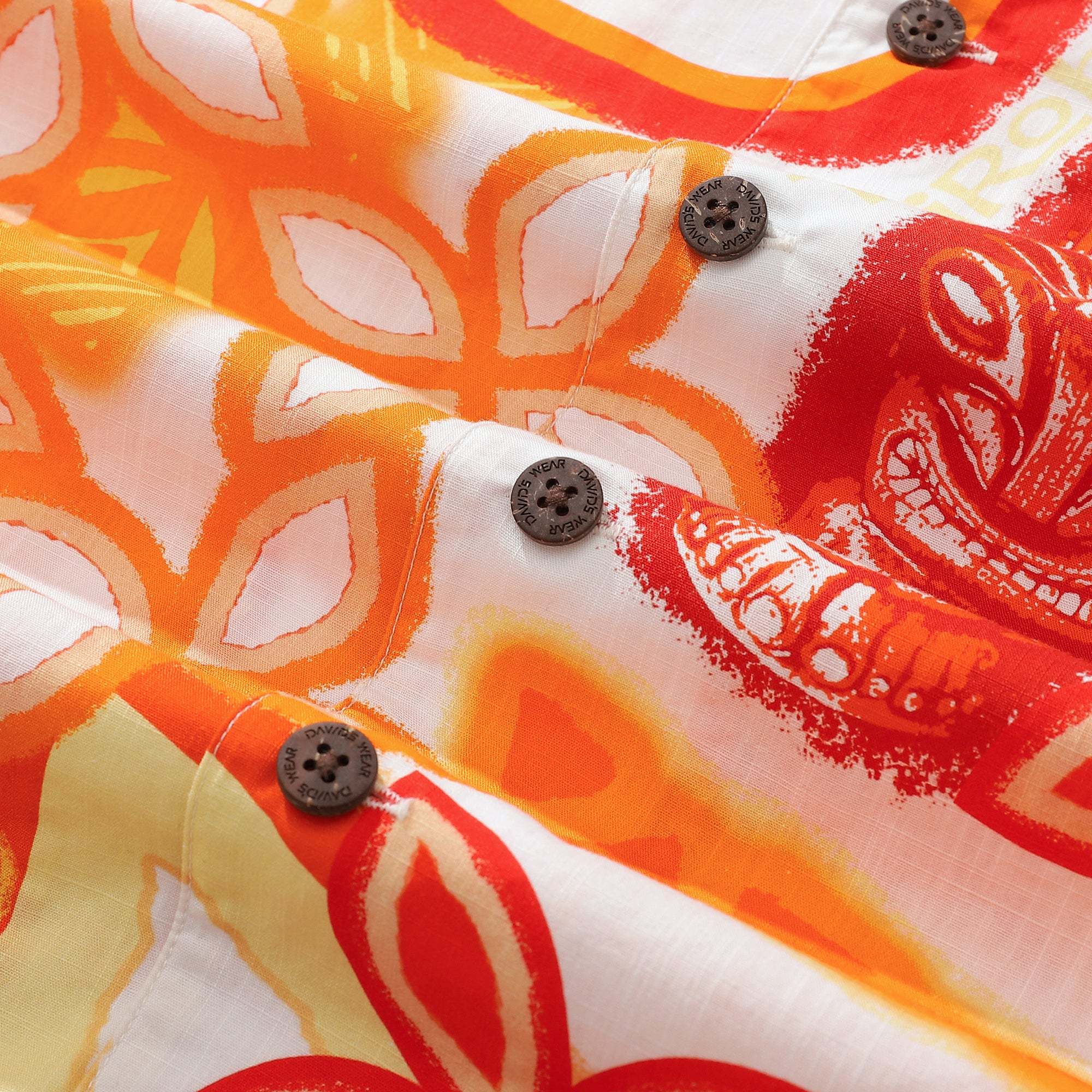 Yiume 1930s Vintage Floral Hawaiian Shirt By TIKIROB Designer Shirt Orange Camp Collar Tiki Shirt