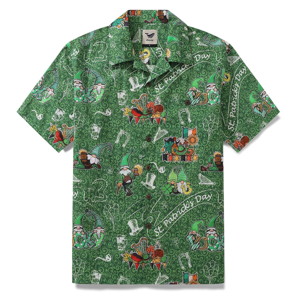 Chemise hawaïenne pour hommes à col camp d'Halloween, 100 % coton, chemise irlandaise par Yakima