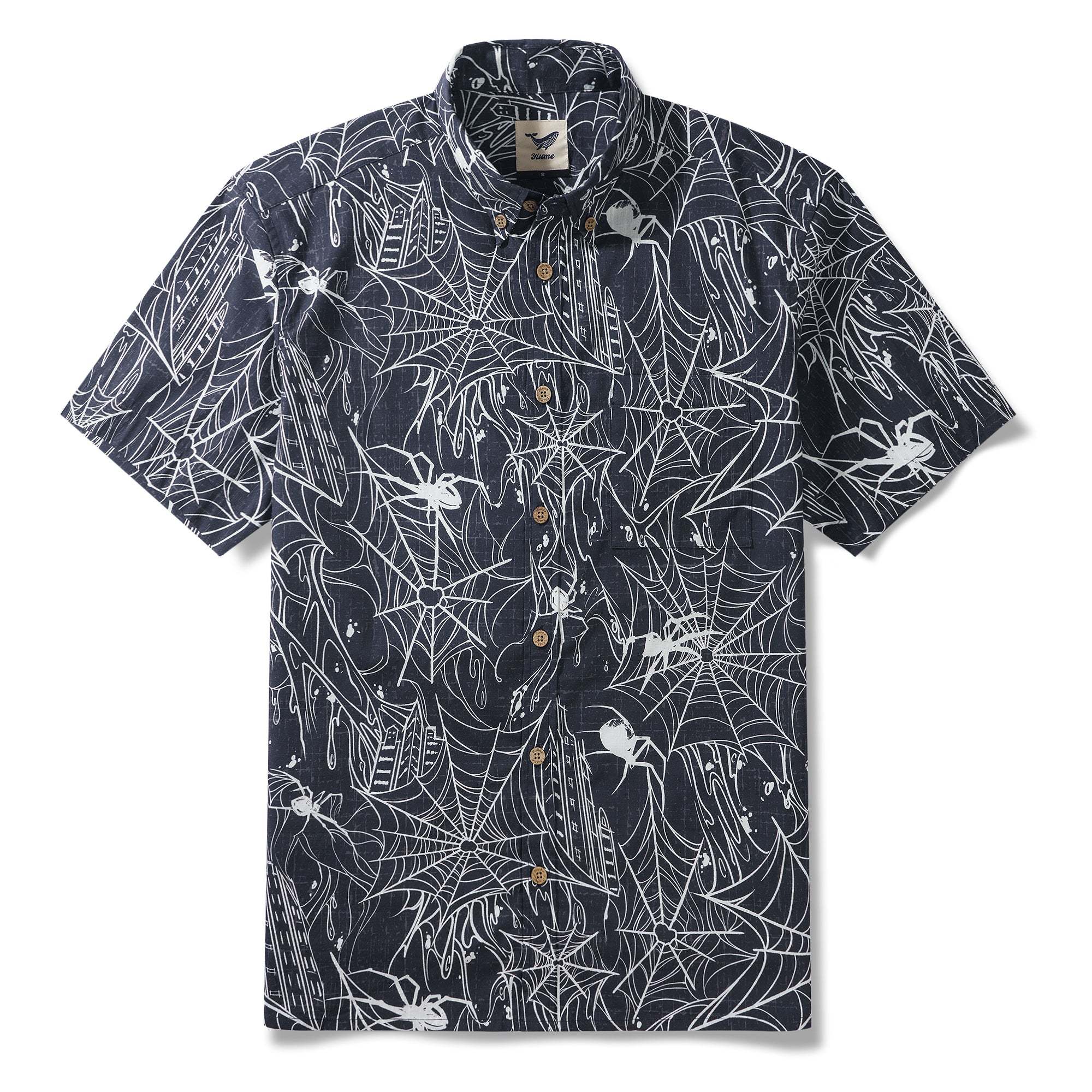 Halloween Gift The Hidden Hunter in the City 100% Cotton Men's Short Sleeve Button-down Shirt Aloha Hawaiian By Sun