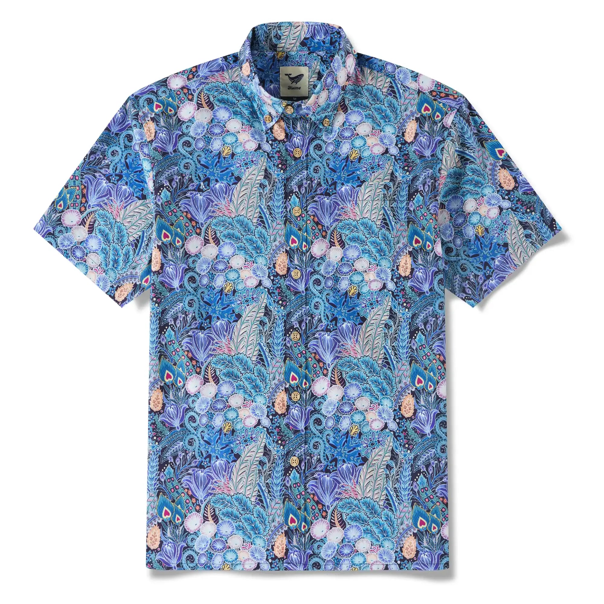 Men's Hawaiian Shirt Floral Pattern Series 2 Print Cotton Button-down Short Sleeve Aloha Shirt By Sun