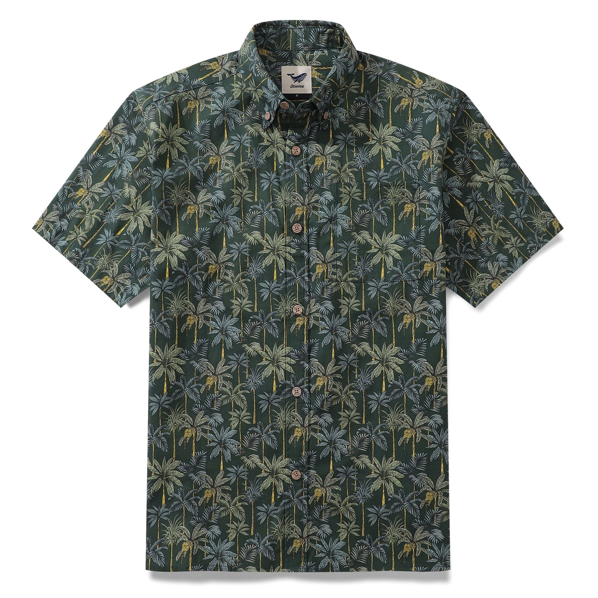 1950s Tropical Hawaiian Shirt For Men Rainforest Print Cotton Button Down Short Sleeve Shirt Tropical Rainforest By Sherry
