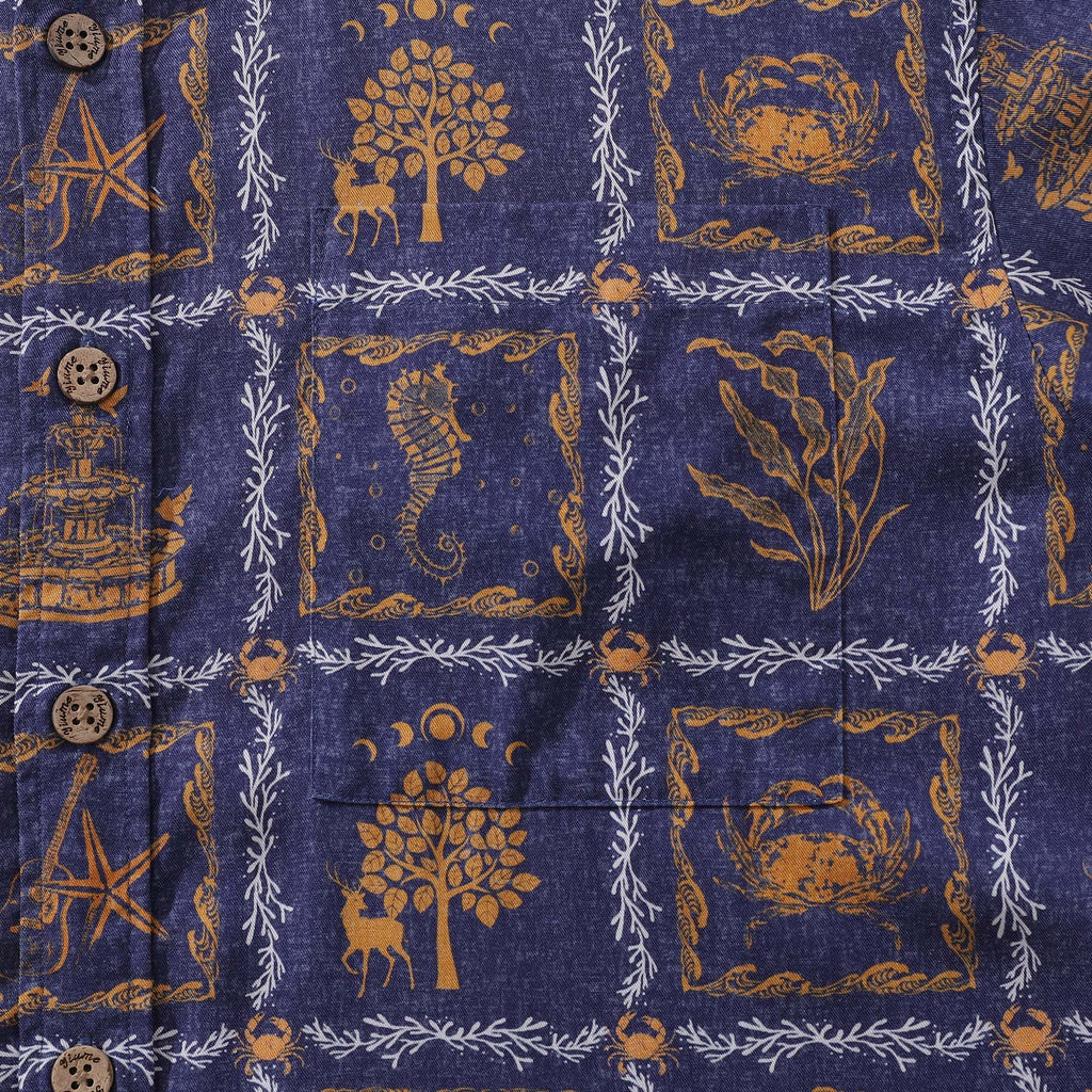 Men's Hawaiian Shirt Cancer Print Tencel™ Button-down Short Sleeve Aloha Shirt The 12 Zodiac Signs By Sherry