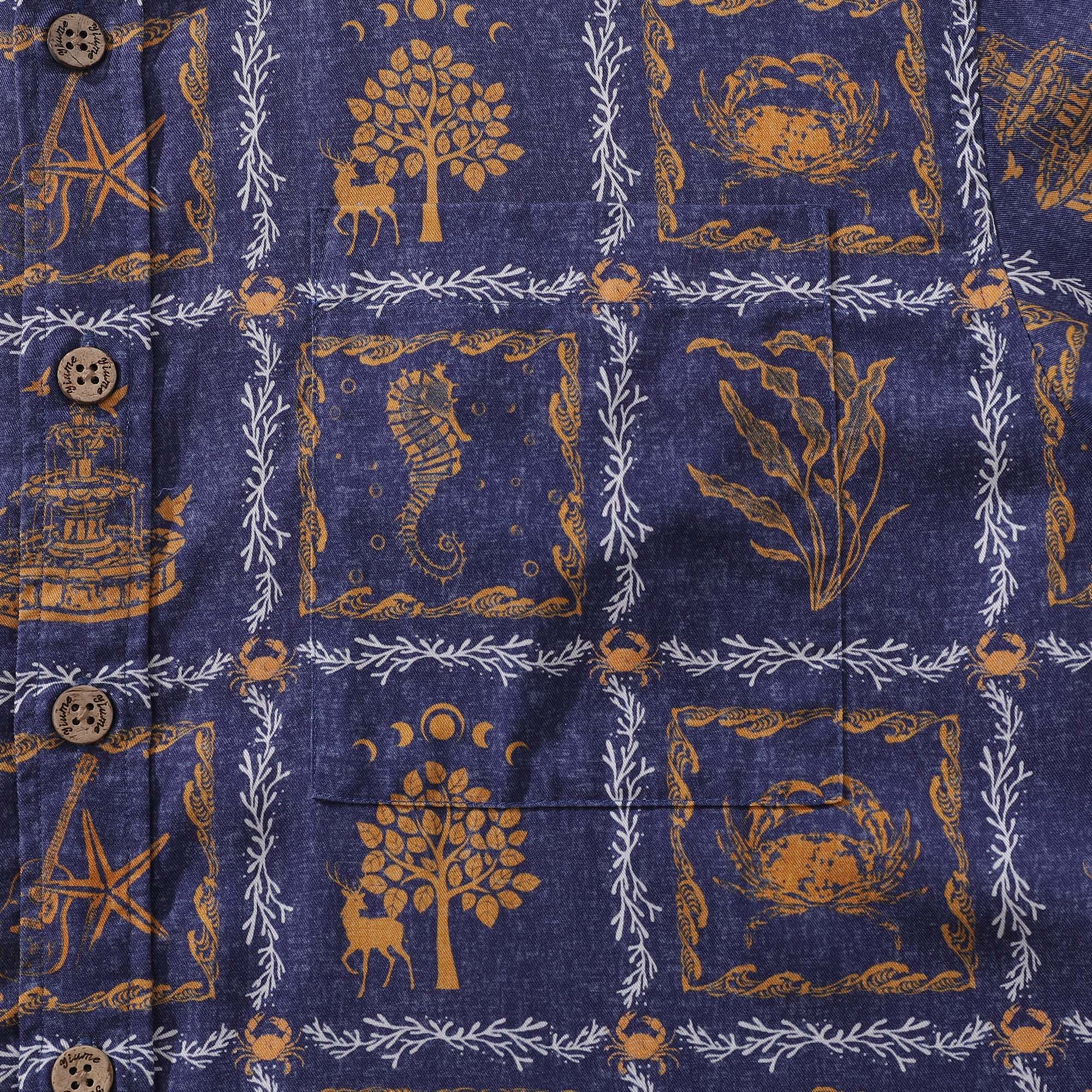 Men's Hawaiian Shirt Cancer Print Tencel™ Button-down Short Sleeve Aloha Shirt The 12 Zodiac Signs By Sherry