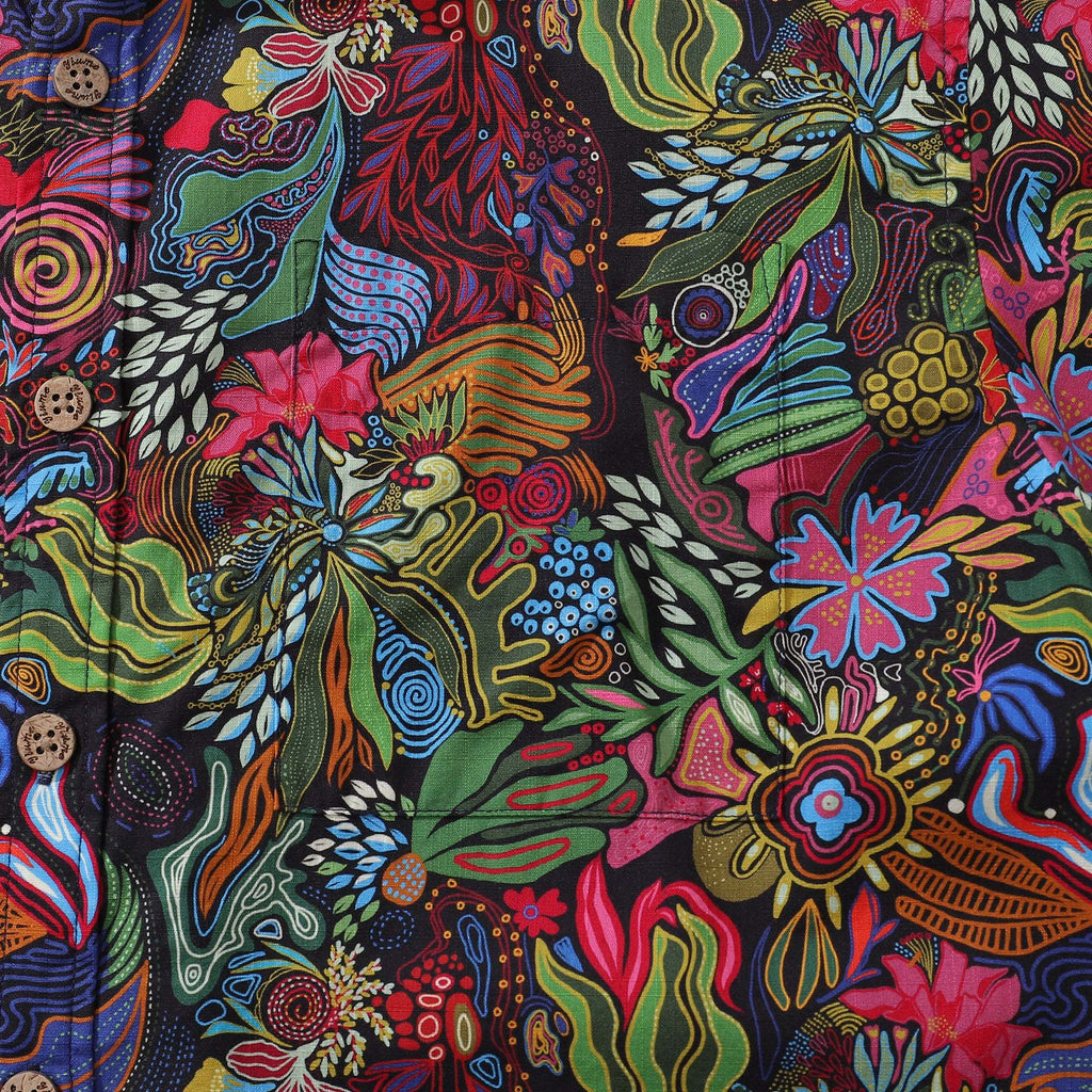 Yiume 1950s Hawaiian Shirt For Men Josephine George Plants Cotton Button-down Short Sleeve Floral Shirt Aloha Flourish By Josephine George