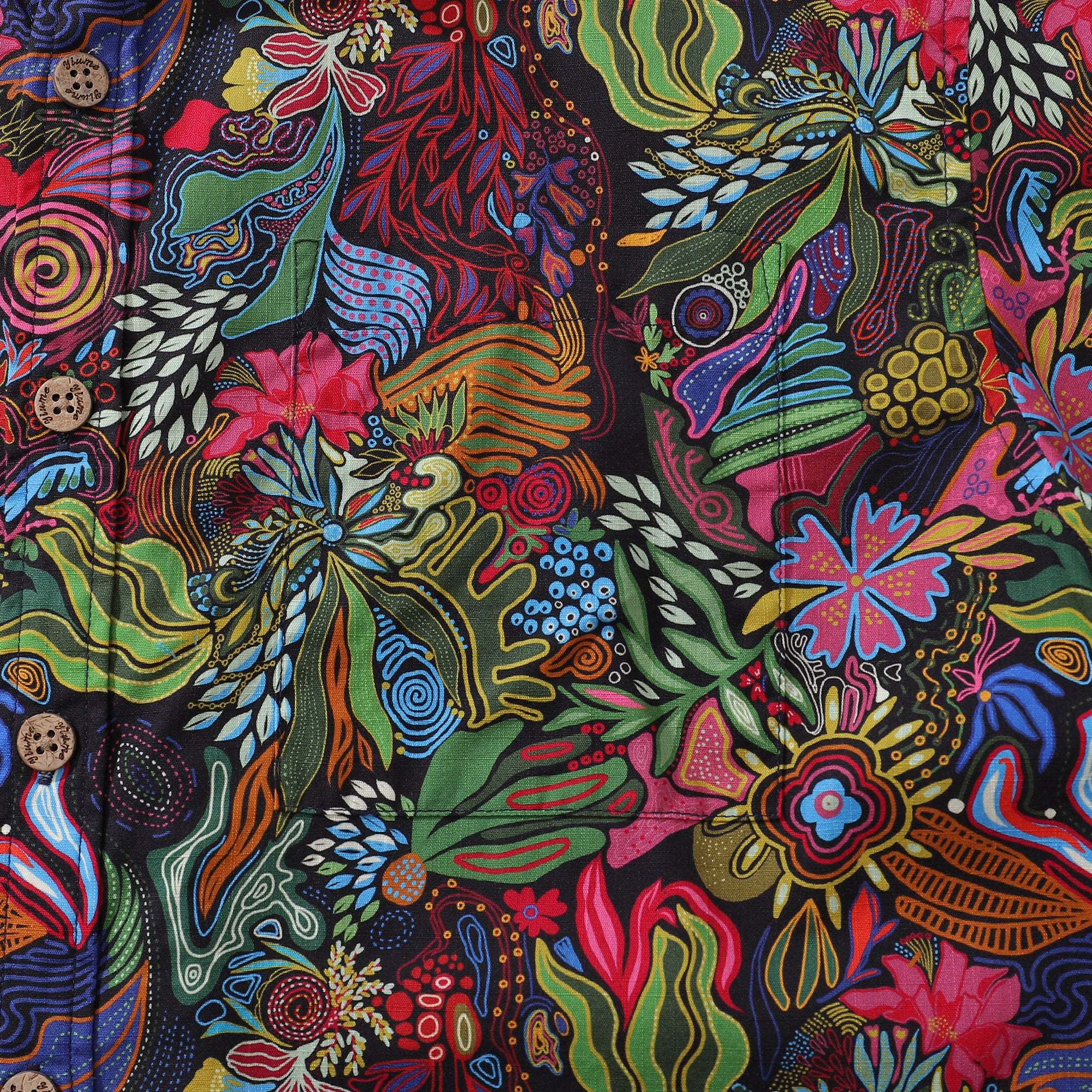 Yiume 1950s Hawaiian Shirt For Men Josephine George Plants Cotton Button-down Short Sleeve Floral Shirt Aloha Flourish By Josephine George