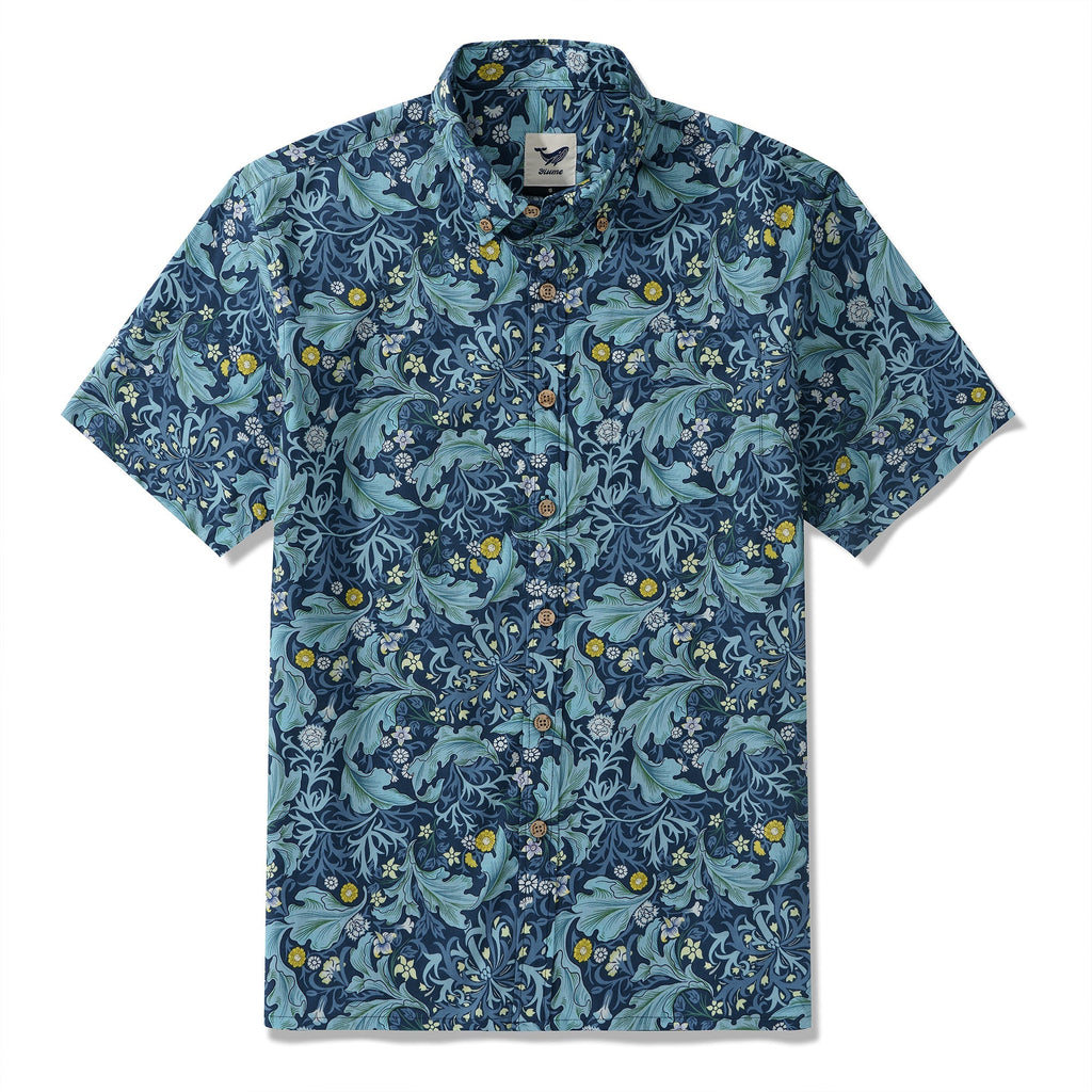Hawaiian Shirt For Men Lush Blooms Button-down Shirt Short Sleeve 100% Cotton Aloha Shirt By Sherry
