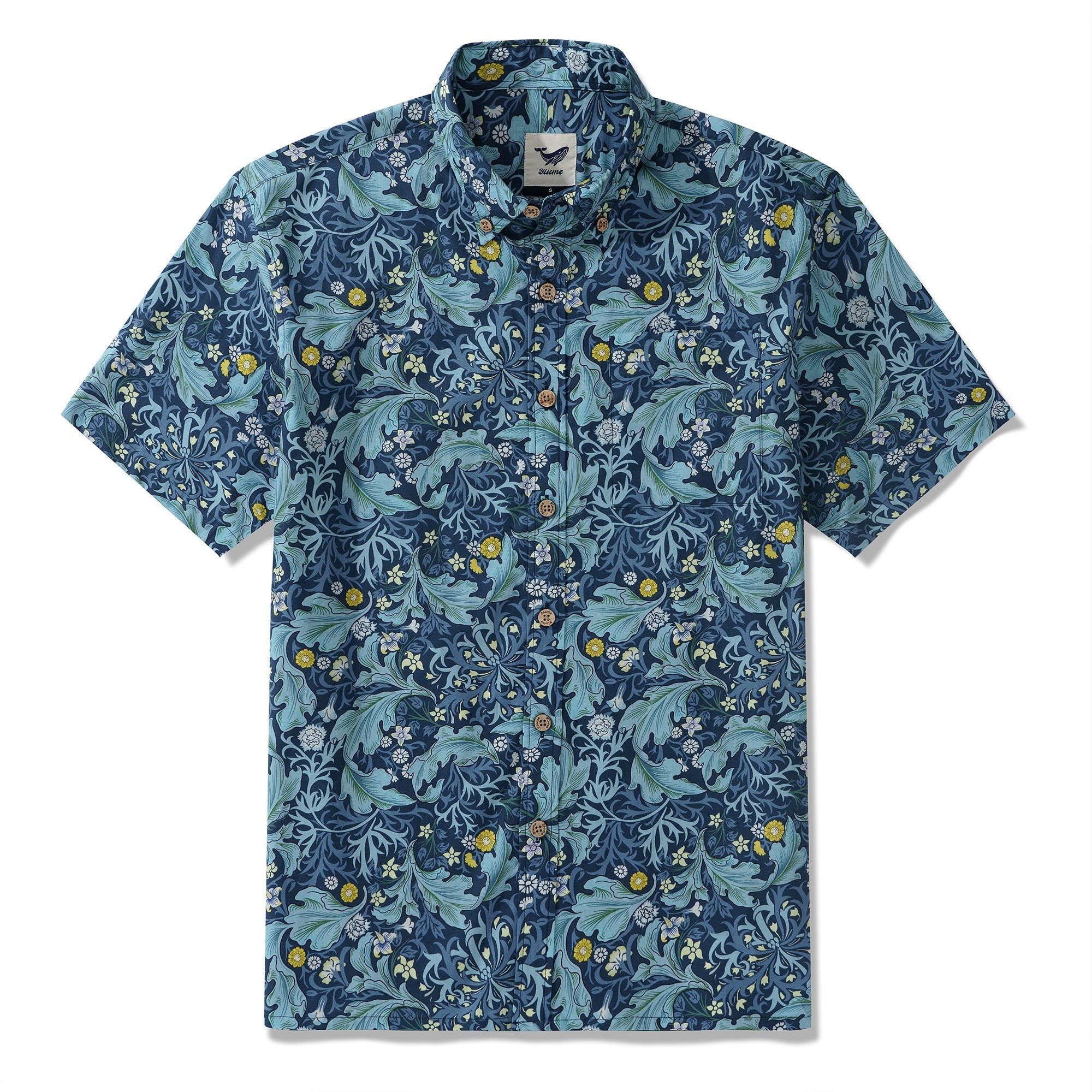 Hawaiian Shirt For Men Lush Blooms Button-down Shirt Short Sleeve 100% Cotton Aloha Shirt By Sherry