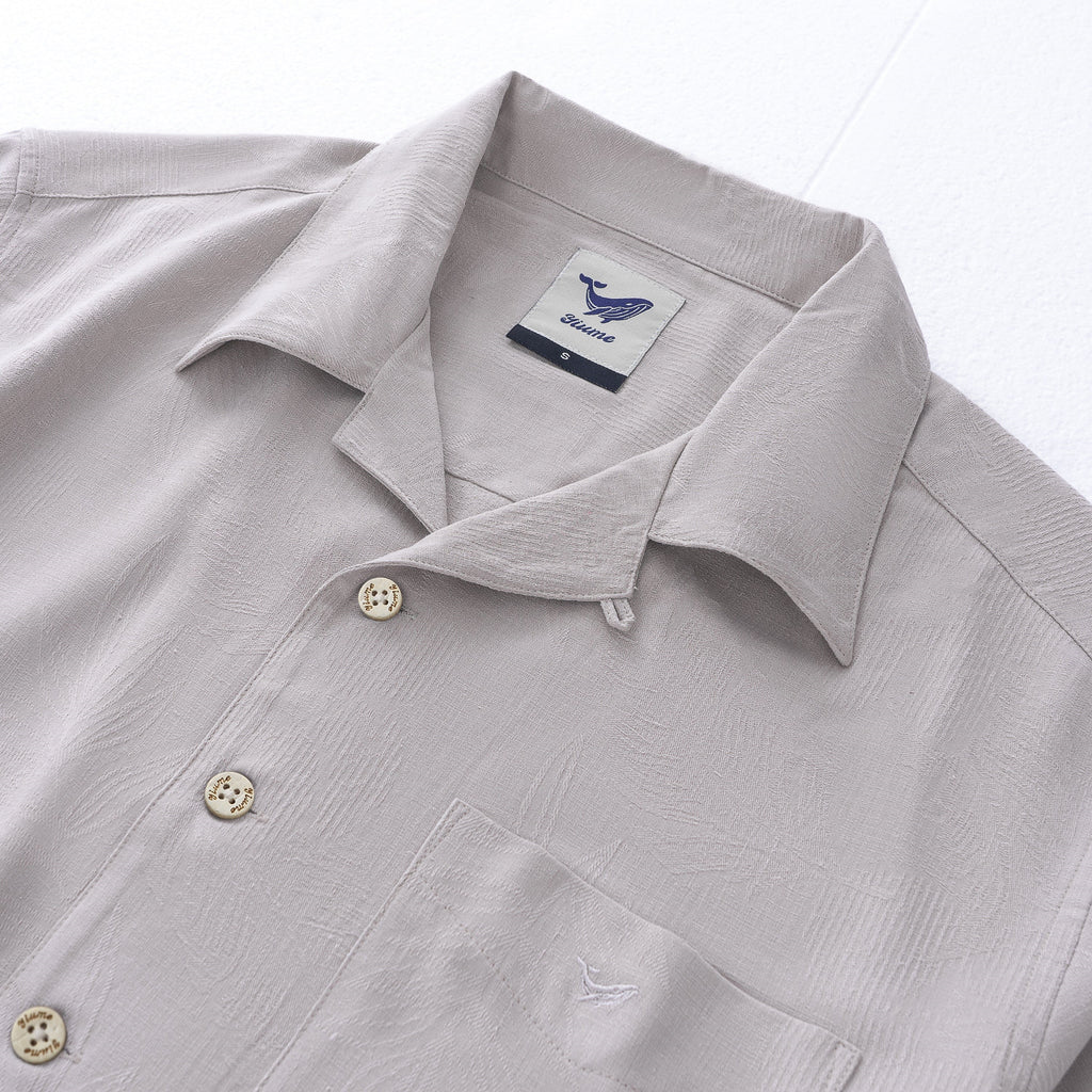 Hawaiian Shirt For Men Silk Jacquard Camp Collar
