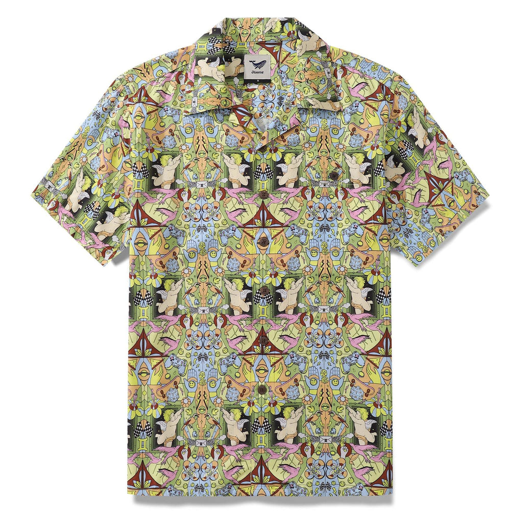 Hawaiian Shirt For Men Gemini Shirt Camp Collar Tencel™ The 12 Zodiac Signs By Yakima