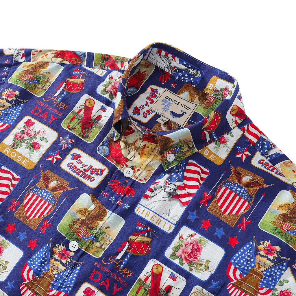 Hawaiian Shirts For Men Independence Day Shirt Short Sleeve By Amy