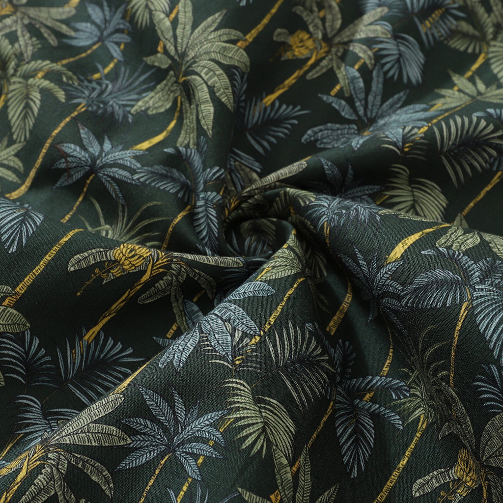 1950s Tropical Hawaiian Shirt For Men Rainforest Print Cotton Button Down Short Sleeve Shirt Tropical Rainforest By Sherry