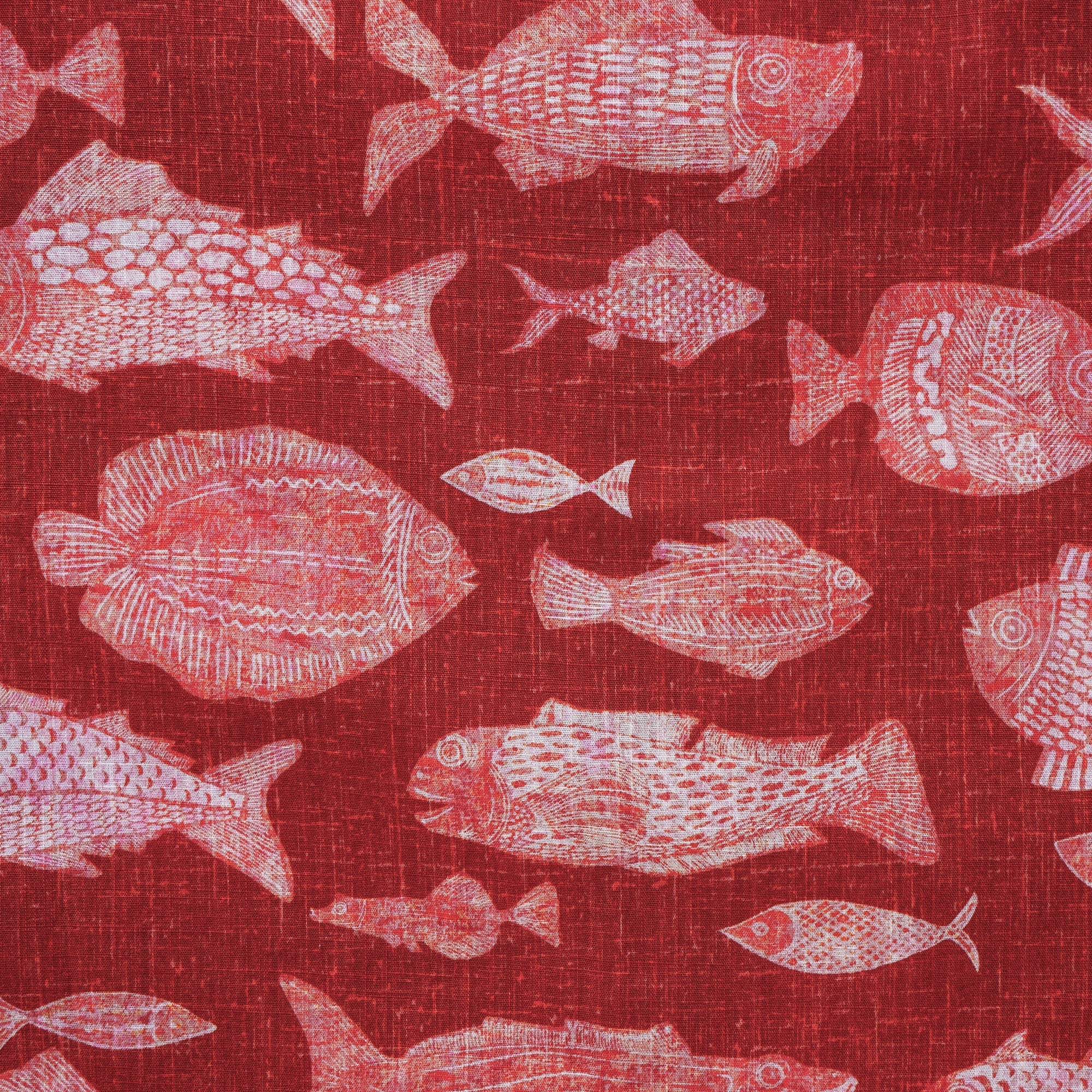 Men's Red Fish Hawaiian Shirt 100% Cotton Button-down Short Sleeve Aloha Shirt For Gift By Huan huan