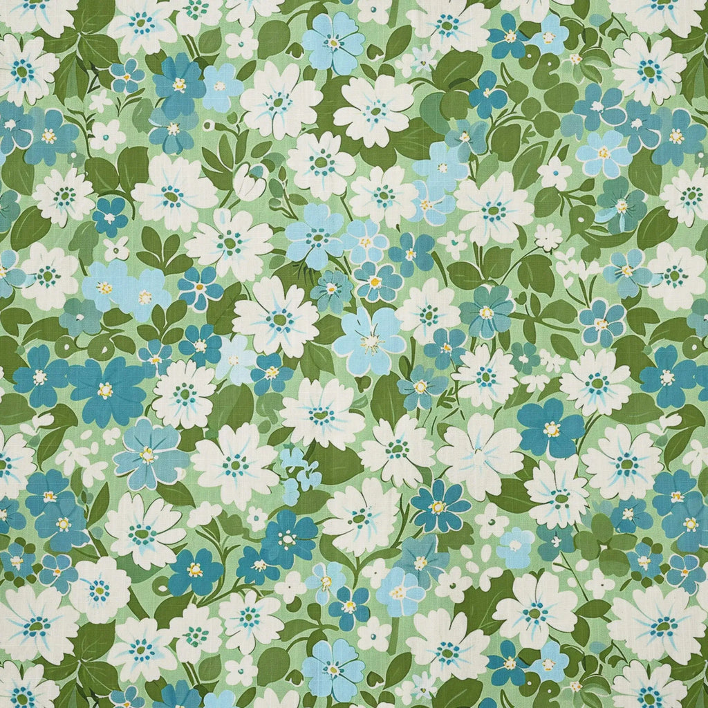 LeosWare® Flower Men's Hawaiian Shirt Short Sleeve Button-up 100% Cotton Green Aloha Fresh Blooms By Ann