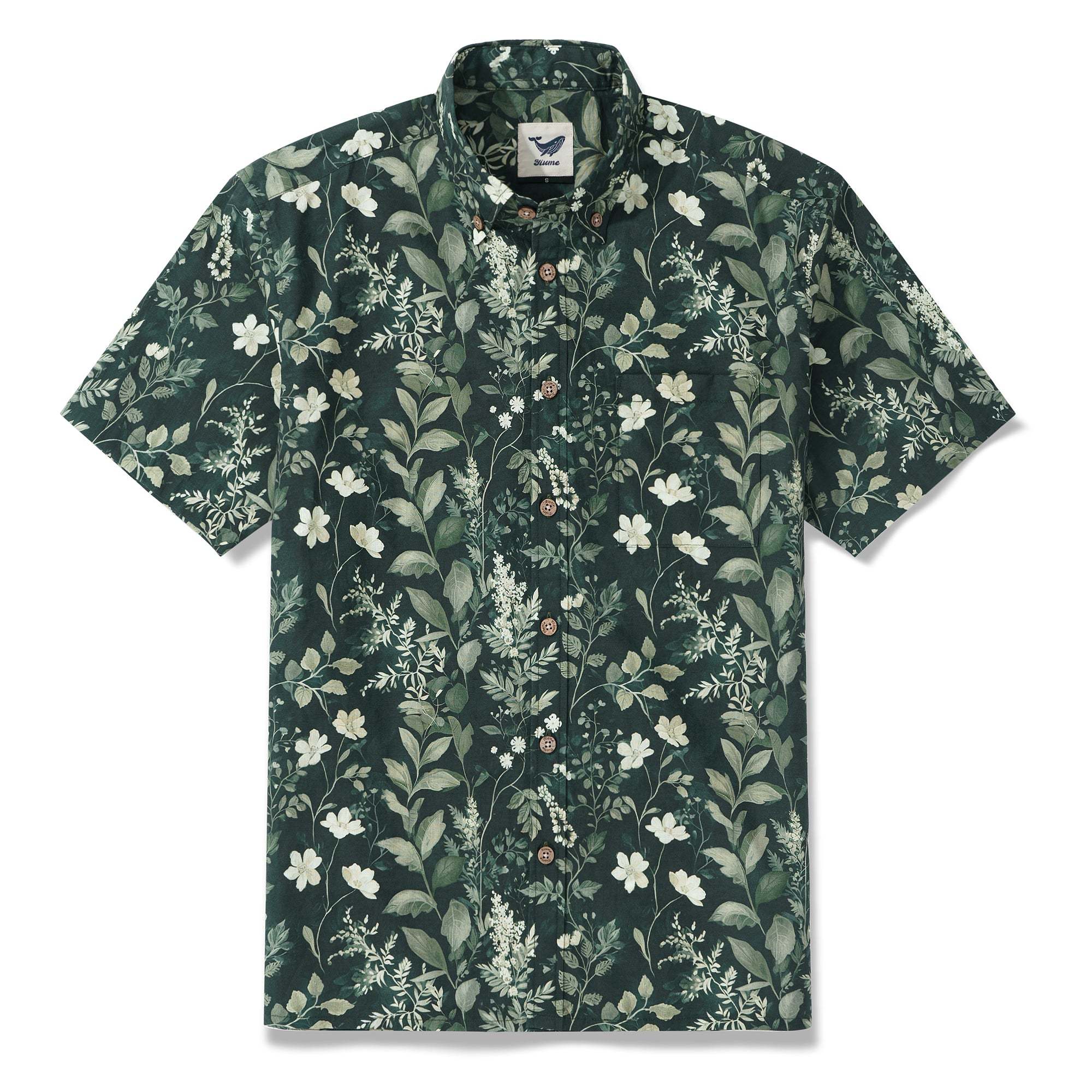 Chemise Hawaïenne Verte des Années 1950 Pour Hommes 100 % Coton À Boutons Courte Manches Tropicale Par Sun
