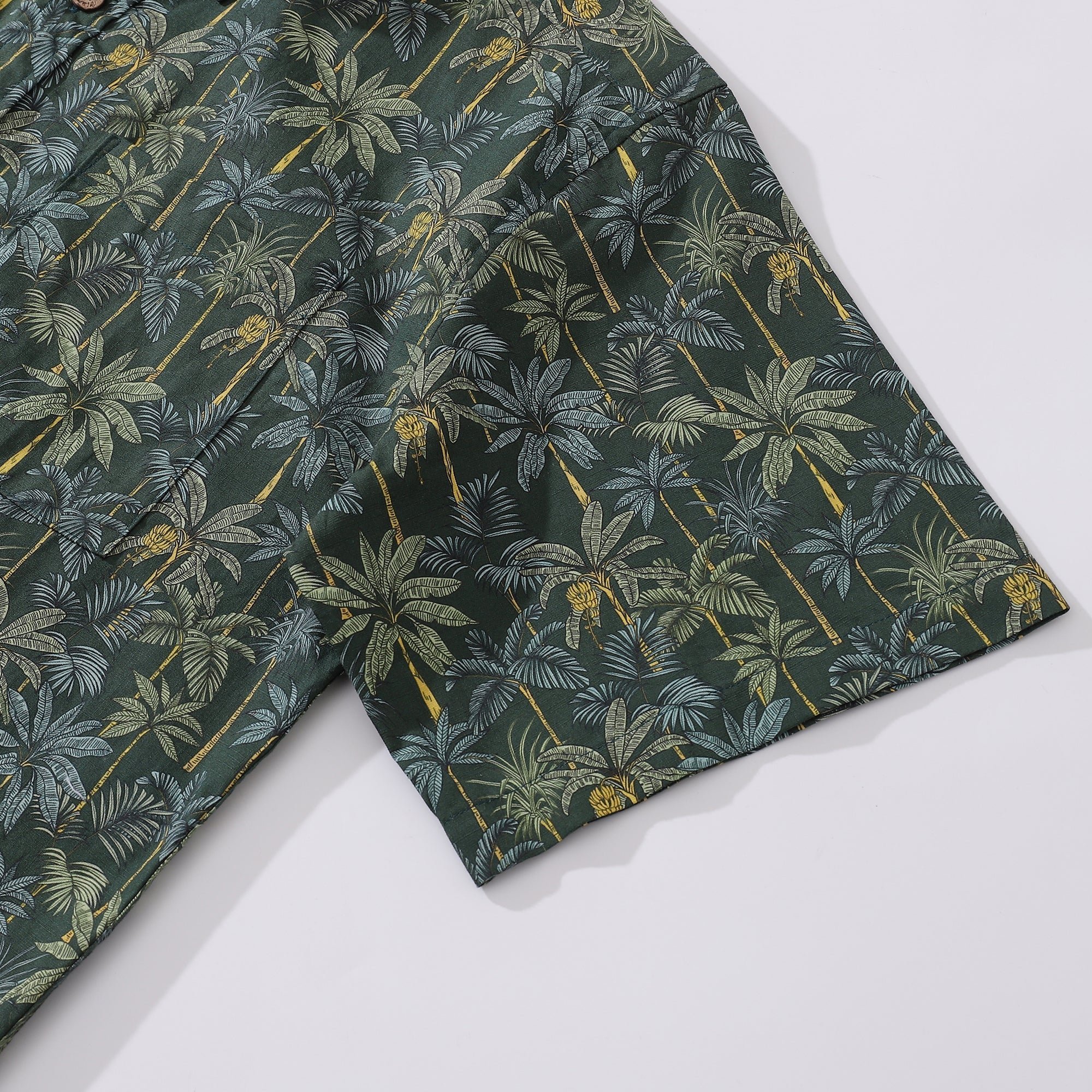 1950s Tropical Hawaiian Shirt For Men Rainforest Print Cotton Button Down Short Sleeve Shirt Tropical Rainforest By Sherry