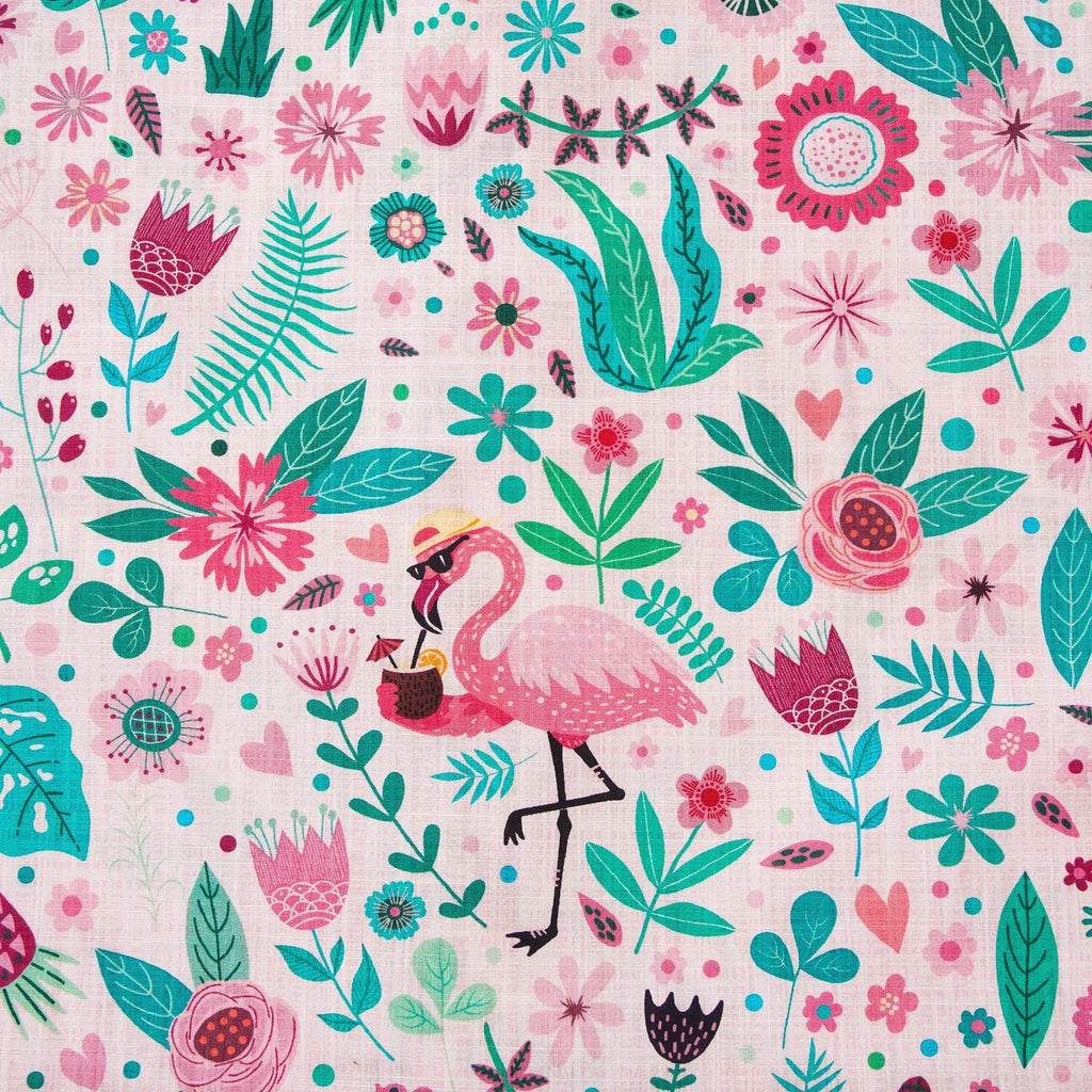 Men's Hawaiian Shirt Short Sleeve Button-down 100% Cotton Aloha Flamingo Petal Escape Flamingo By Cigar