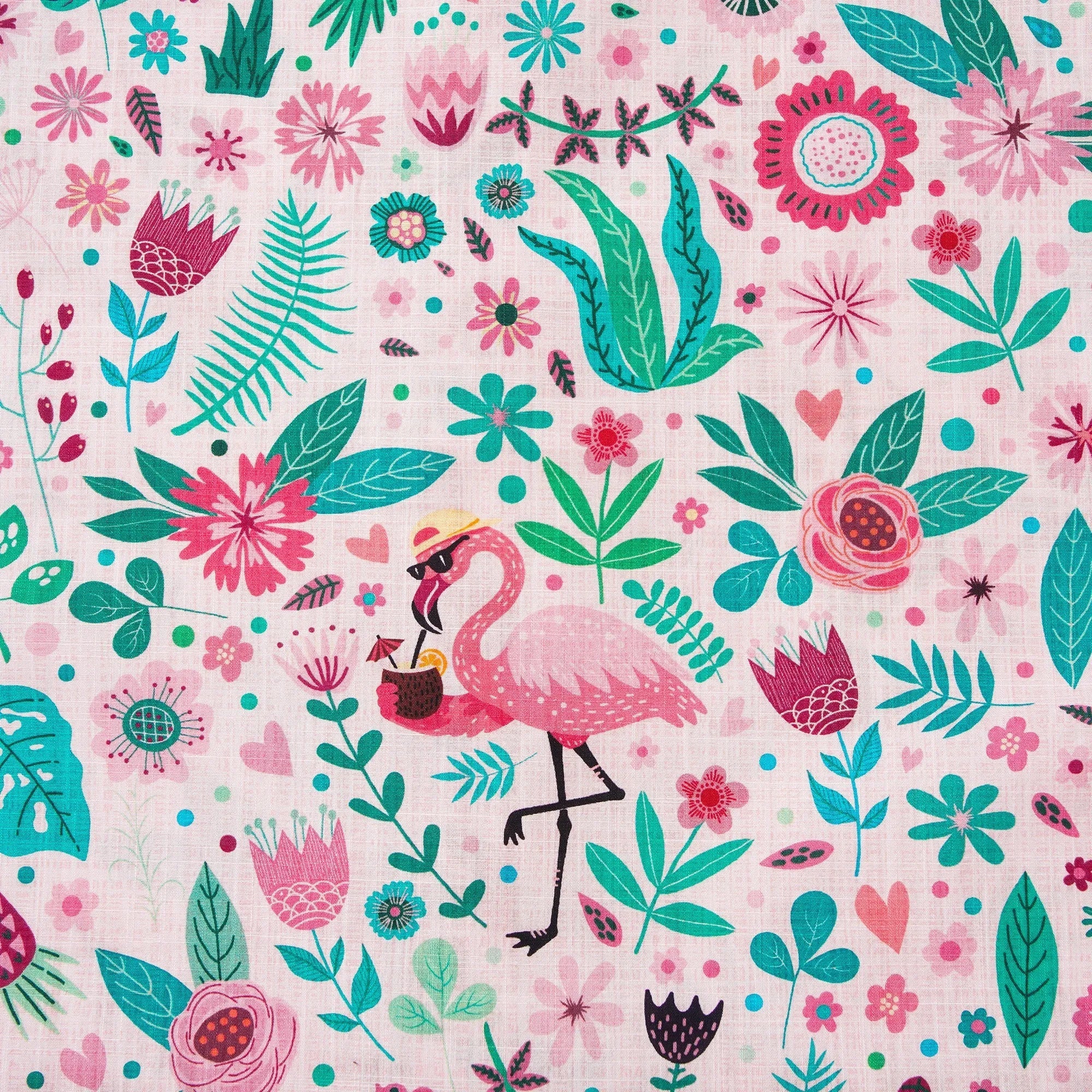 Men's Hawaiian Shirt Short Sleeve Button-down 100% Cotton Aloha Flamingo Petal Escape Flamingo By Cigar