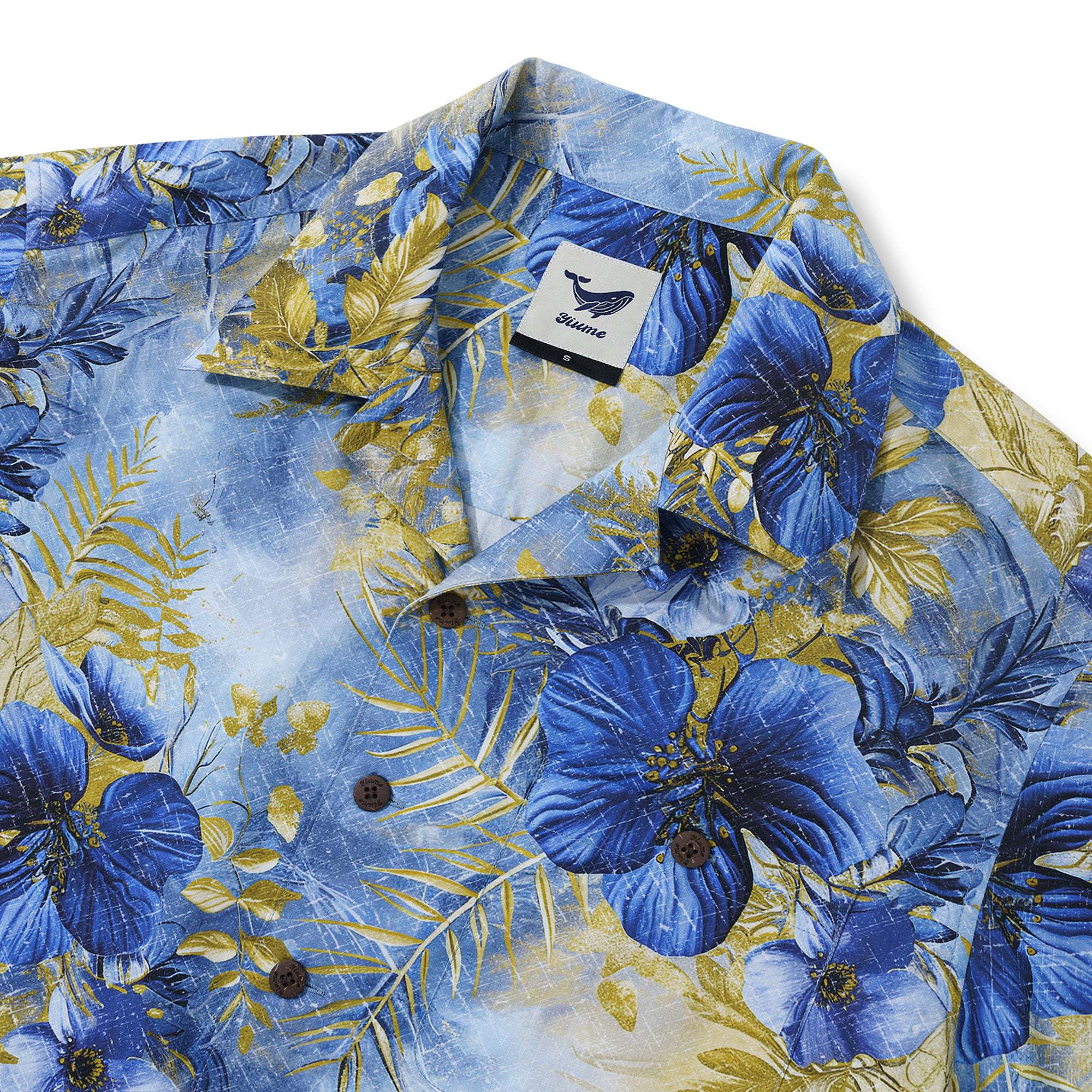100% Cotton Hawaiian Shirt For Men A Tapestry of Nature's Splendor Camp Collar Aloha Shirt By Yakima