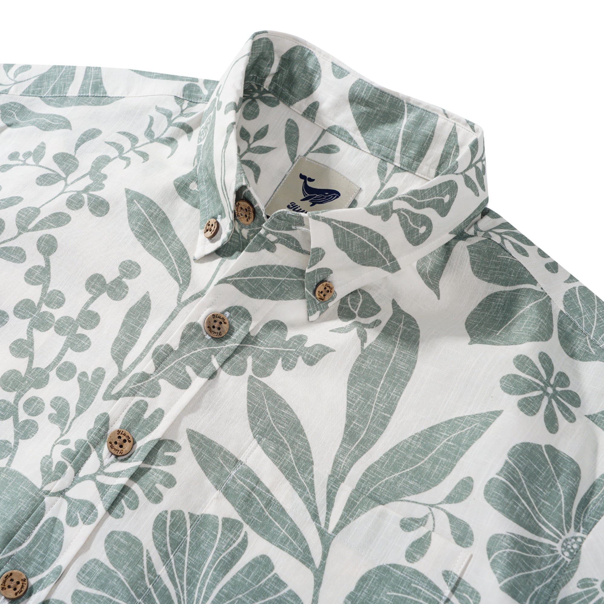 Men’s Breathable Shirt Green Floral Hawaiian Shirt – Wrinkle Free Shirt Button-Down Short Sleeve Shirt By Huan huan