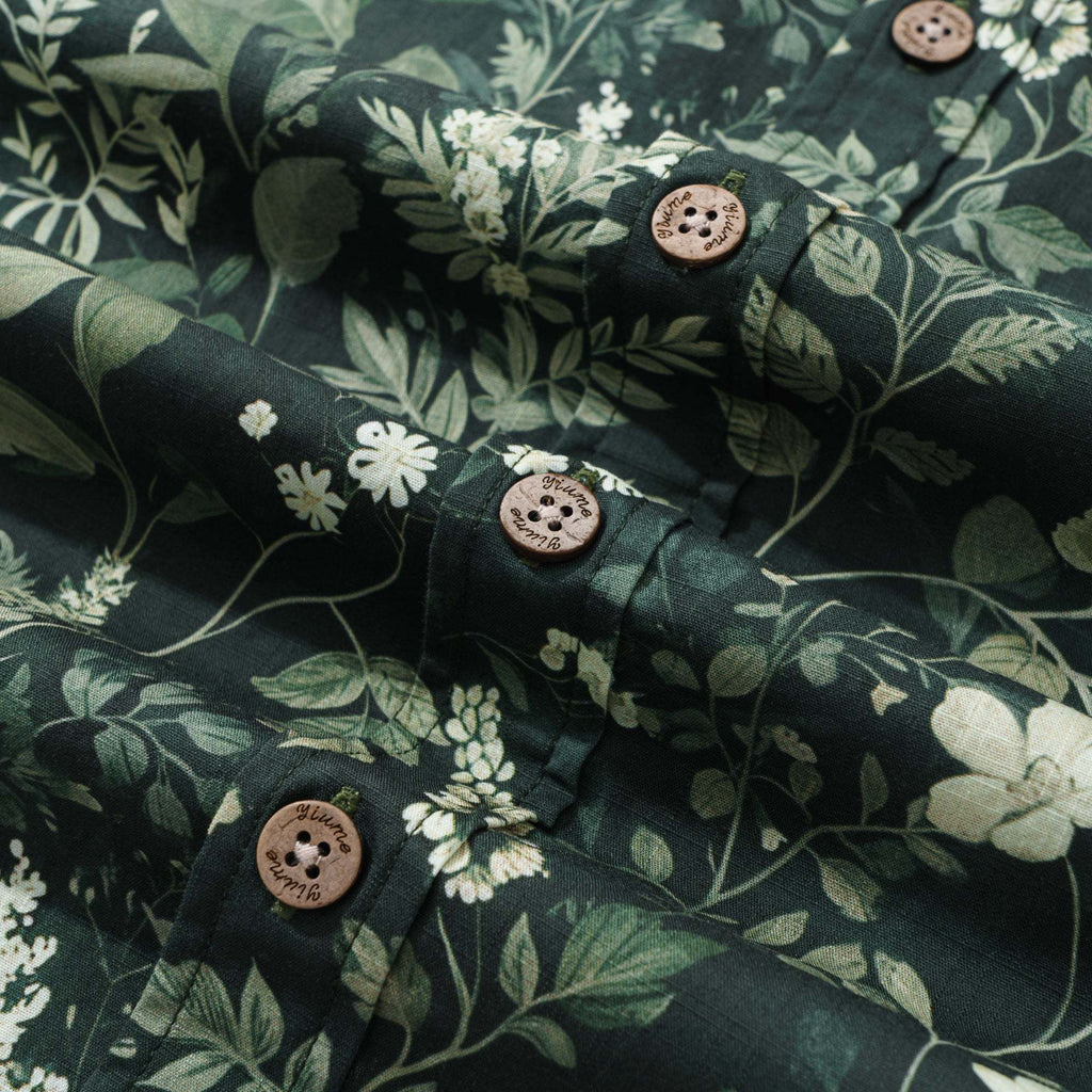 Chemise Hawaïenne Verte des Années 1950 Pour Hommes 100 % Coton À Boutons Courte Manches Tropicale Par Sun