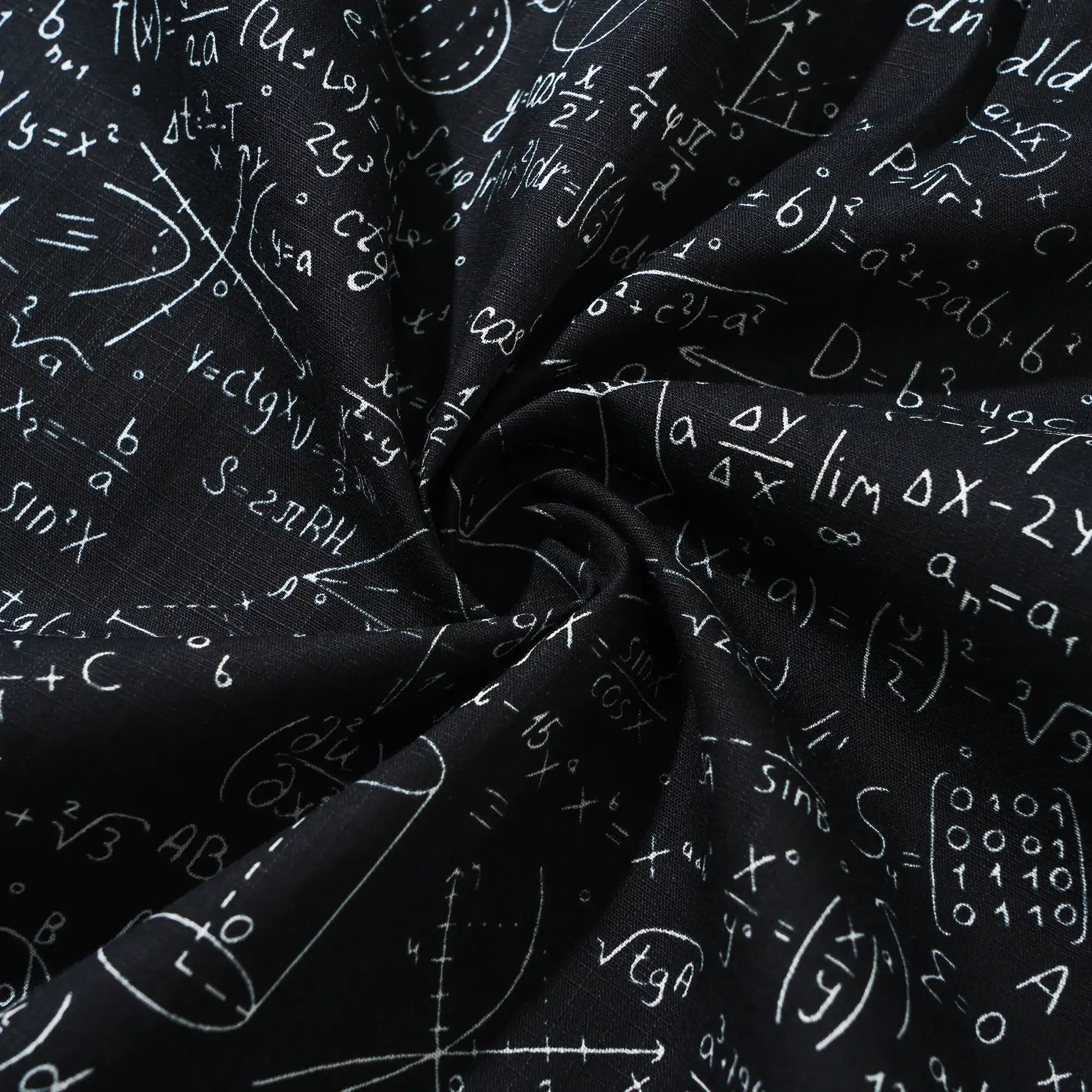 Geek Chic Men's Hawaiian Shirt Short Sleeve Button-down 100% Cotton Black Aloha The Problem Solver Math Formula Physics Equation Science Chalkboard By Yana