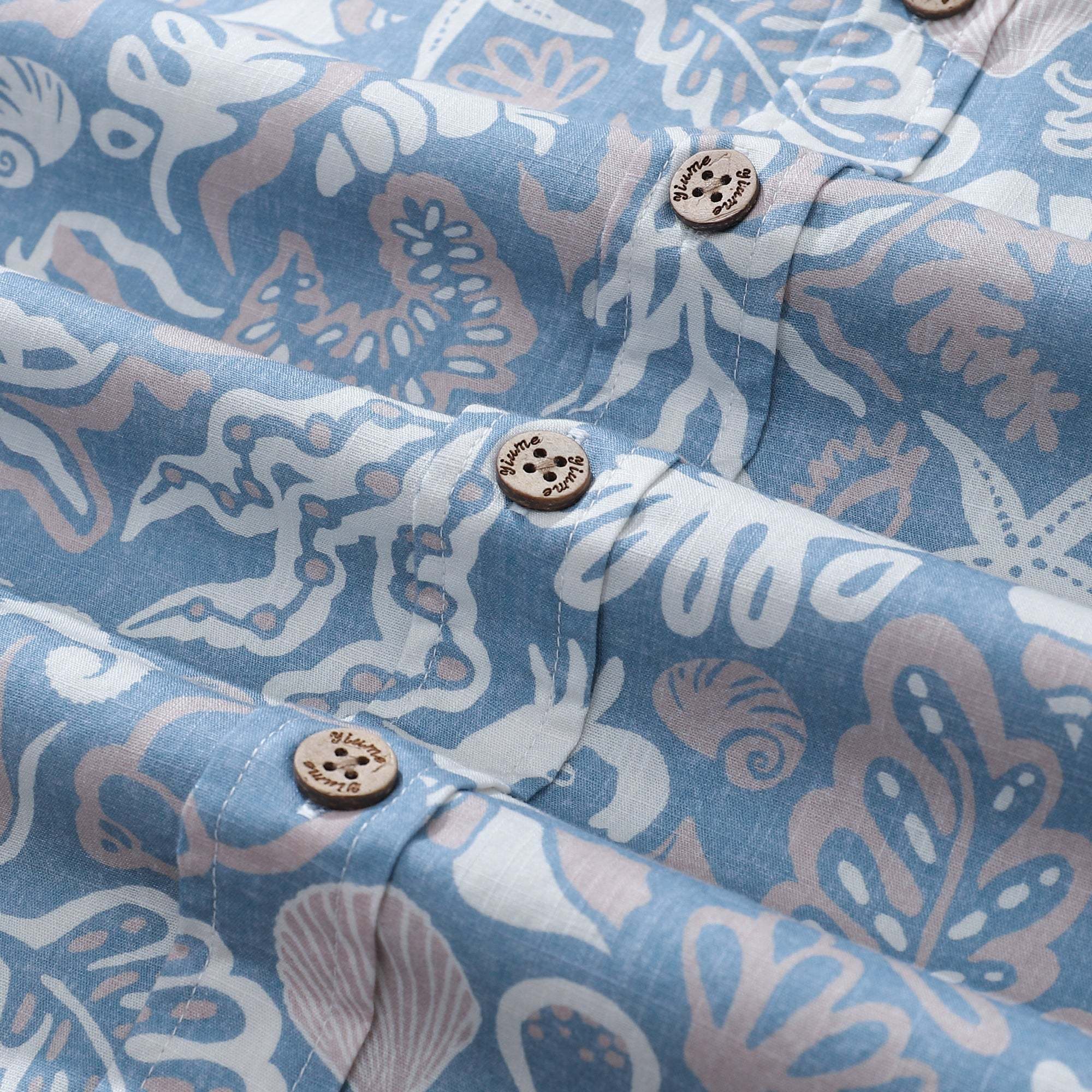 Men's Marine Life Shirt  Button-down 100% Cotton Blue Shirt Hawaiian Shirt Aloha Ocean-themed Silhouettes By Amy