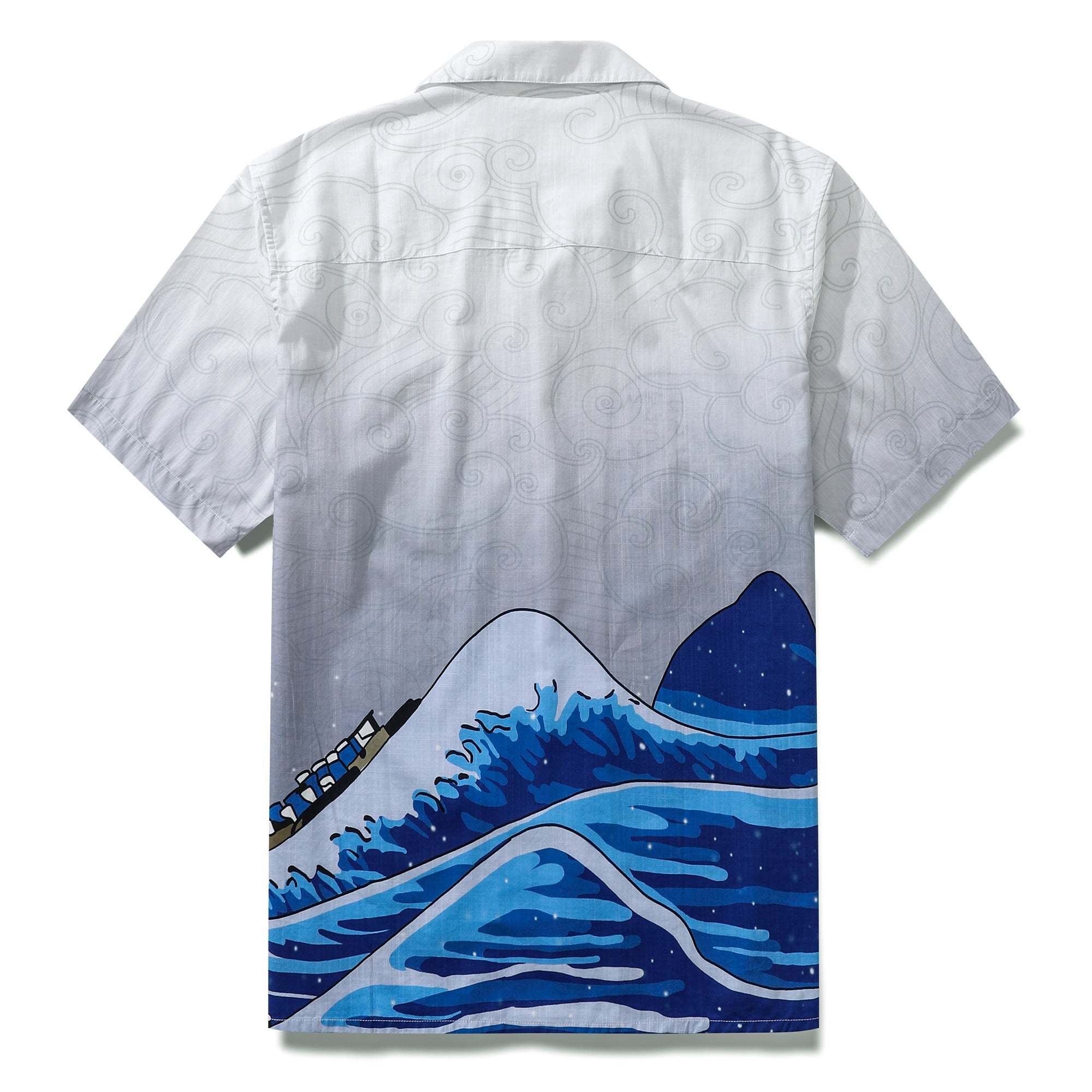 Wave Hawaiian Shirt For Men Japanese Aloha Shirt Cotton Short Sleeve Camp Shirt Japanese Ukiyo-e By Amy