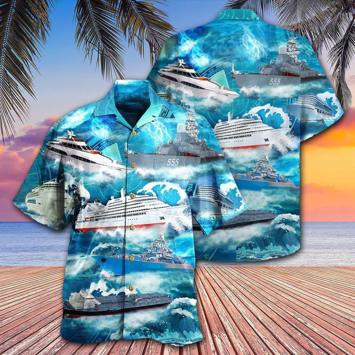Ship Over Sea - Hawaiian Shirt