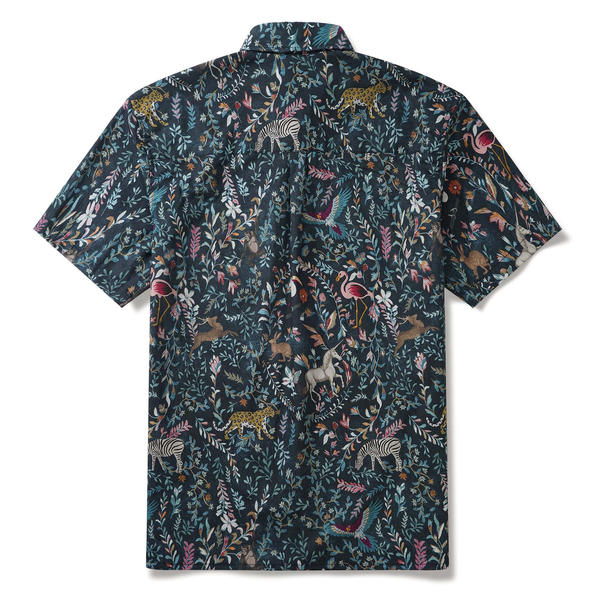 Jungle Paradise Men's Hawaiian Shirt 100% Cotton Men's Short Sleeve Button-down Shirt Green Aloha Hawaiian By Cigar