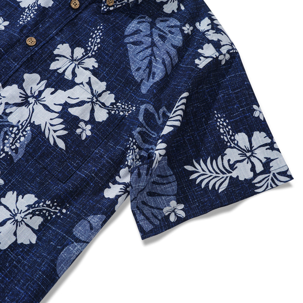 Yiume Tropical Hawaiian Shirt For Men Breathable Shirt Blue Short Sleeve Button-down Shirt By Huan huan