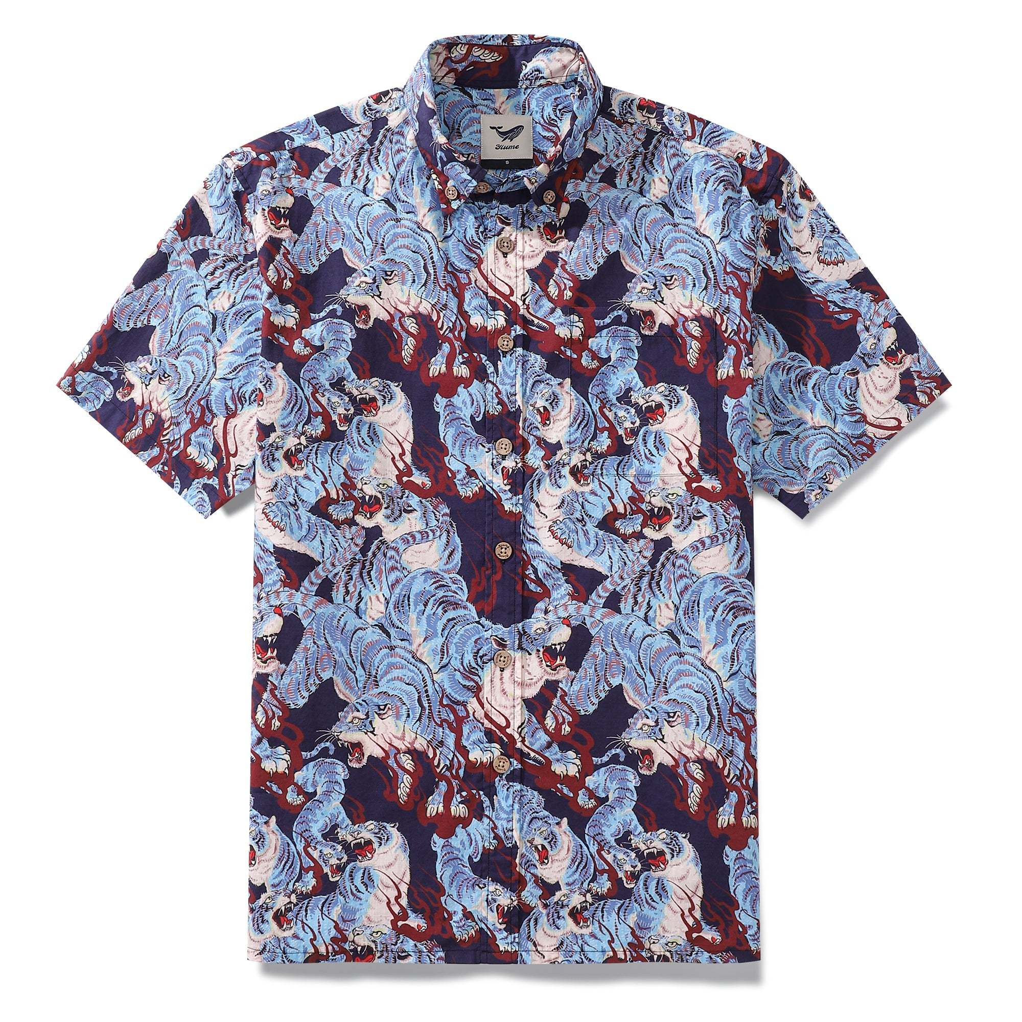 Men's Hawaiian Shirt The Staredown Print Cotton Button-down Short Sleeve Aloha Shirt By Sun