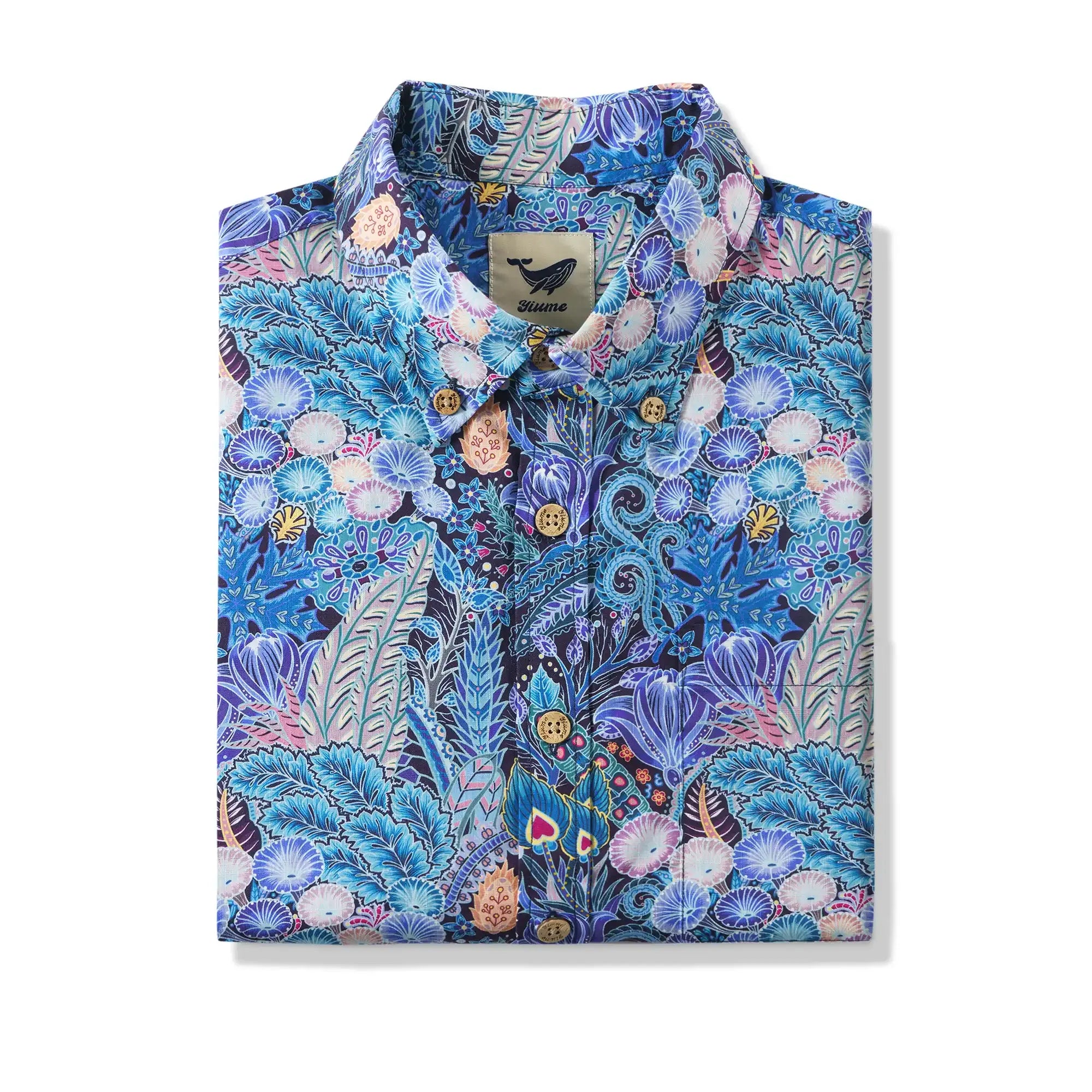 Men's Hawaiian Shirt Floral Pattern Series 2 Print Cotton Button-down Short Sleeve Aloha Shirt By Sun