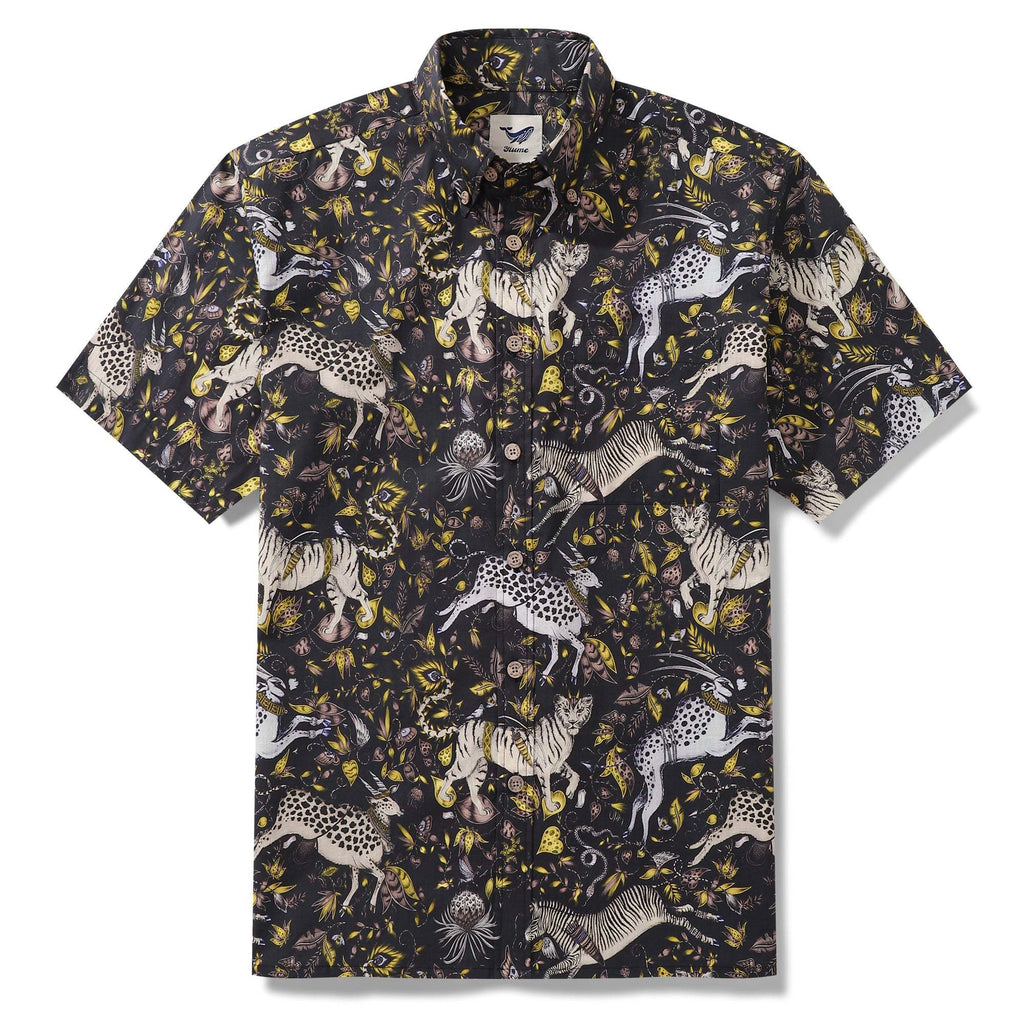 Hawaiian Shirt For Men Animal World Button-down Shirt Short Sleeve 100% Cotton Shirt By Sherry